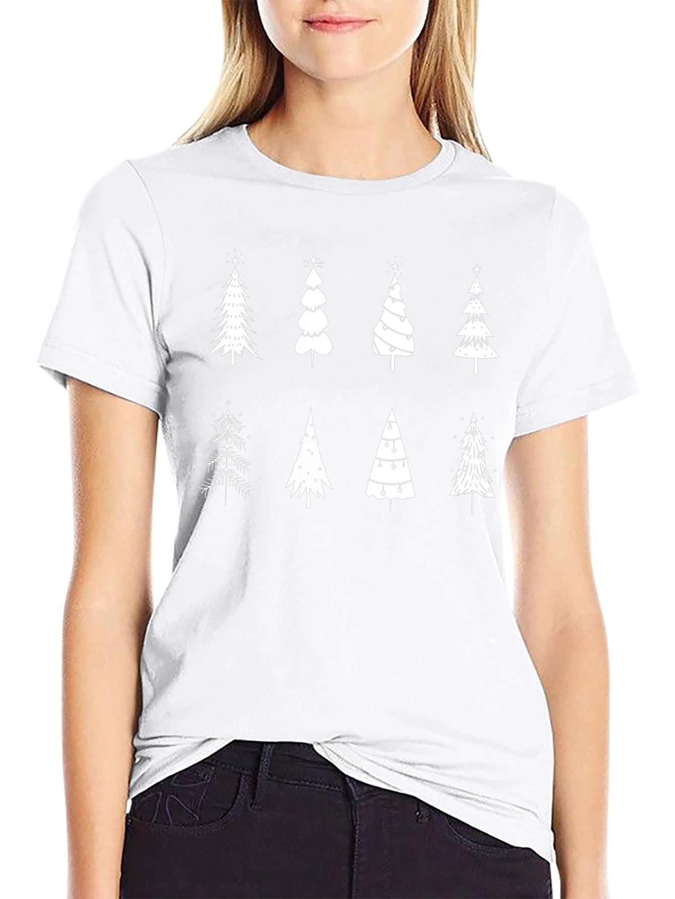 Christmas Trees Graphic Print T-Shirt