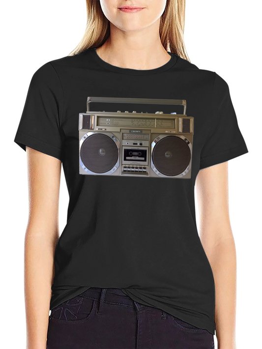 Retro Boombox Graphic Tee - Vintage Style