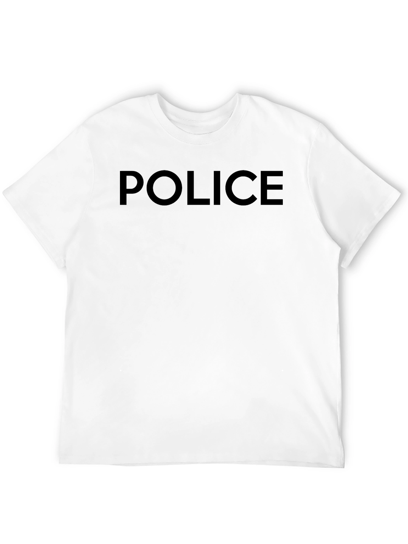 Mens Black Police Graphic T-Shirt