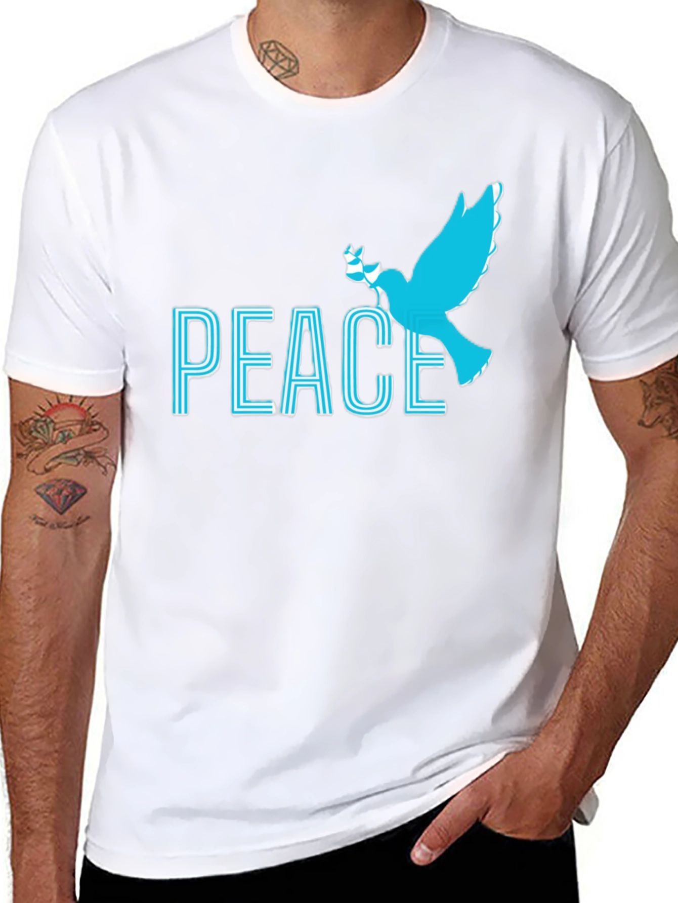 Peace Dove Graphic Tee - Soft Black Cotton Blend
