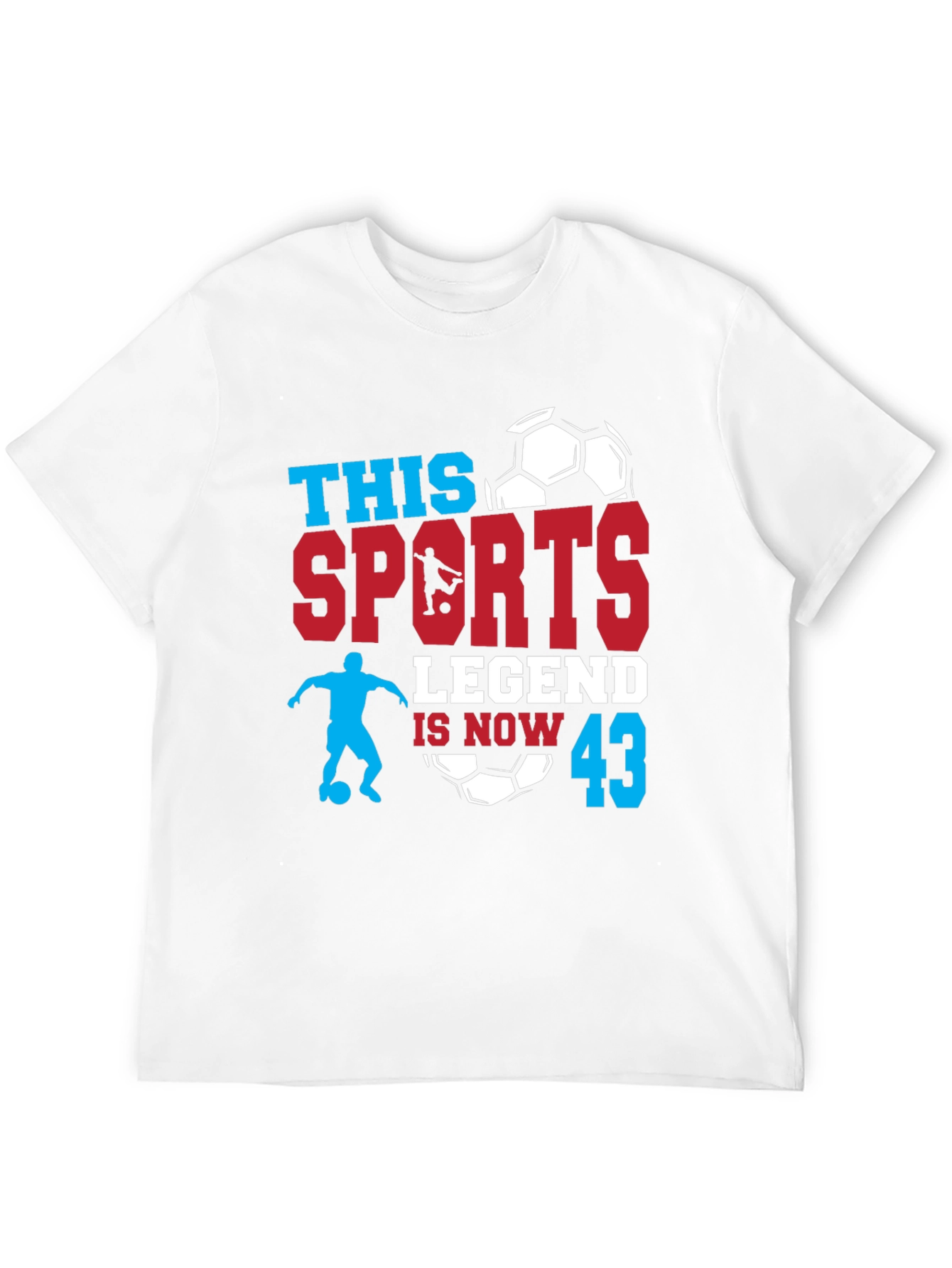 Sports Legend 43rd Birthday Soccer Graphic T-Shirt