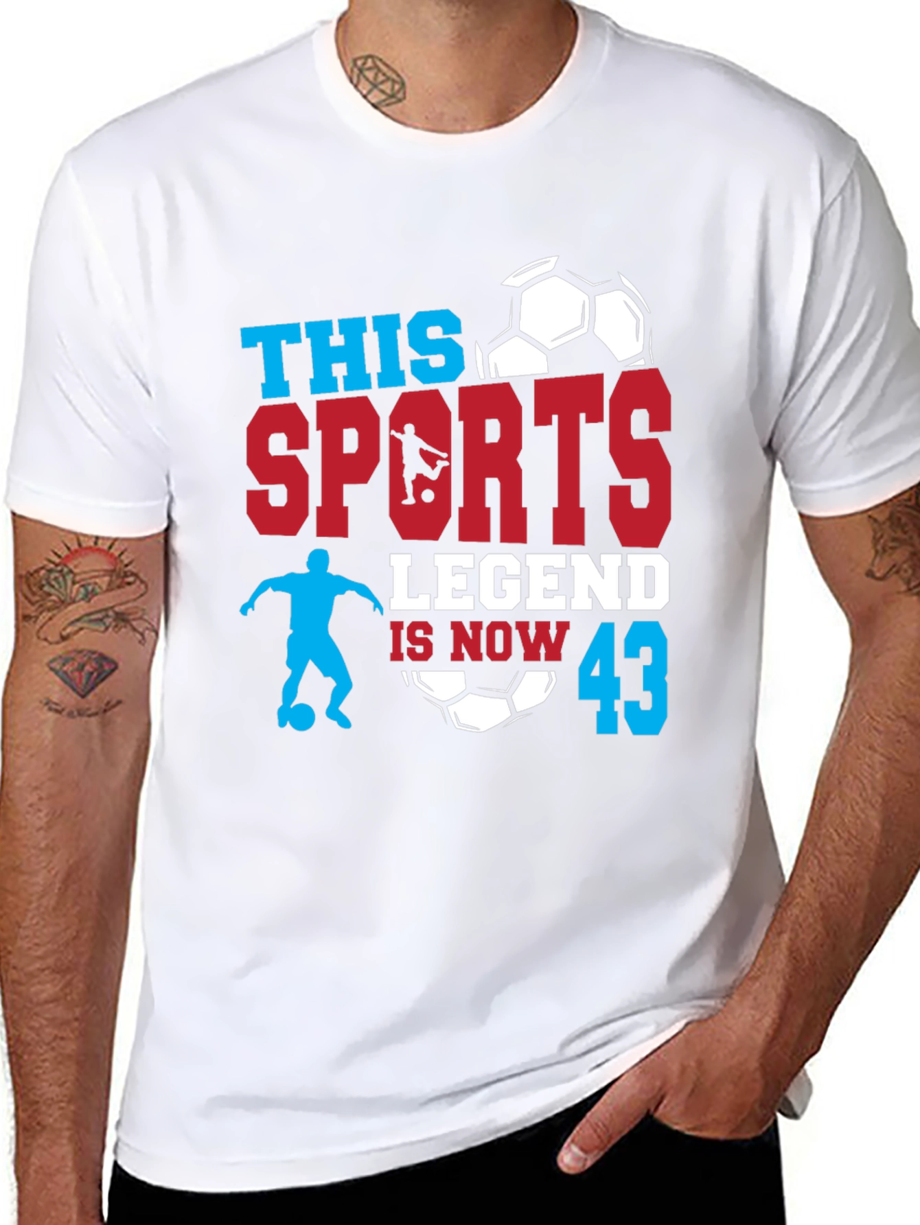 Sports Legend 43rd Birthday Soccer Graphic T-Shirt