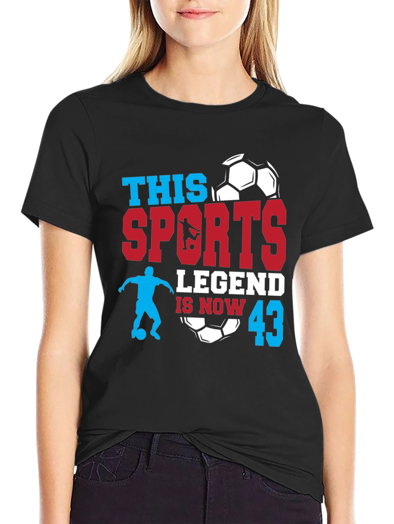 Sports Legend 43rd Birthday Soccer Graphic T-Shirt