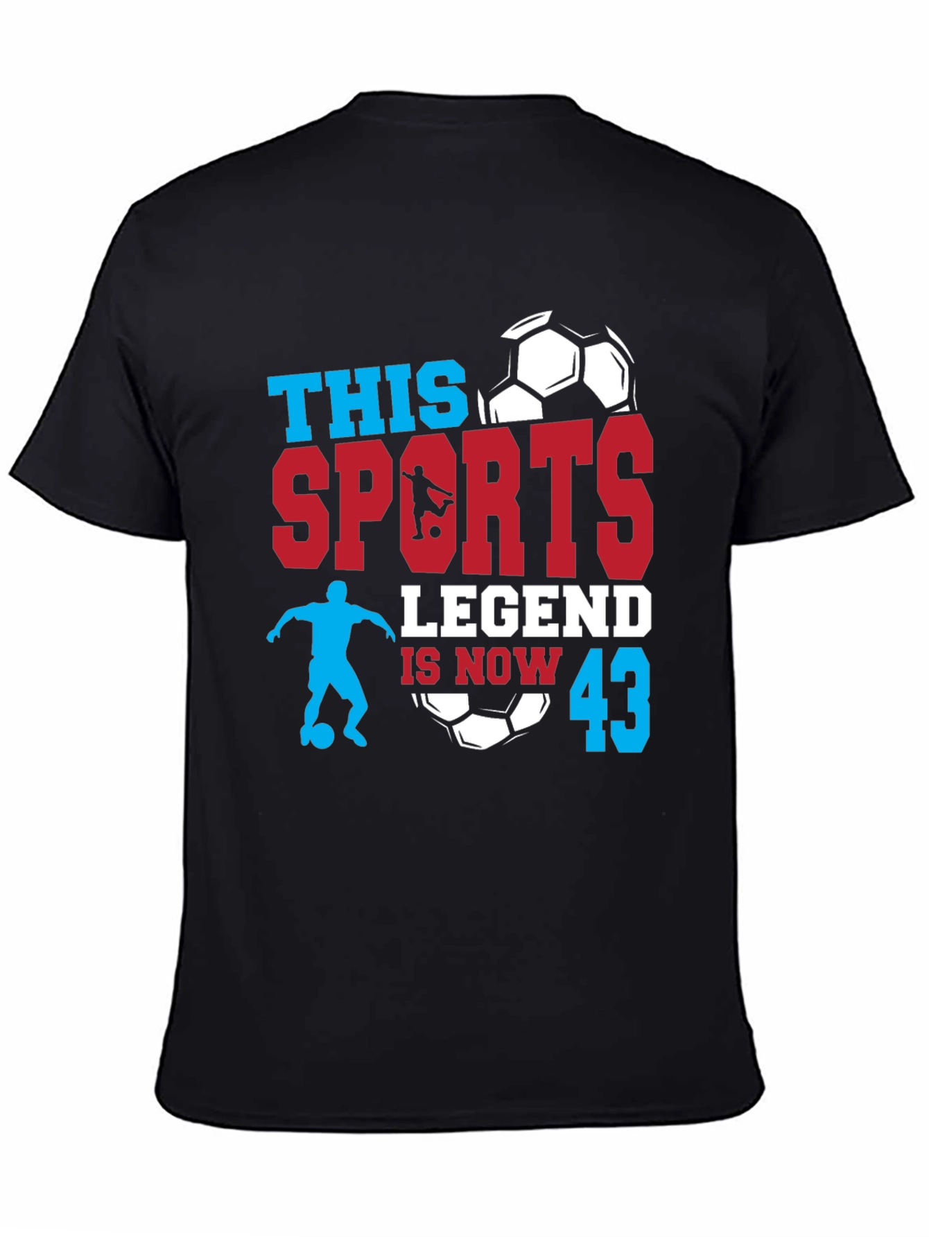 Sports Legend 43rd Birthday Soccer Graphic T-Shirt
