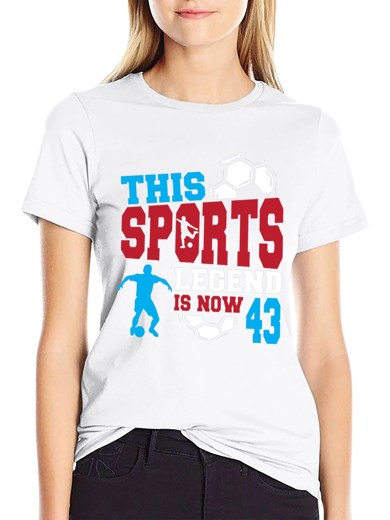 Sports Legend 43rd Birthday Soccer Graphic T-Shirt