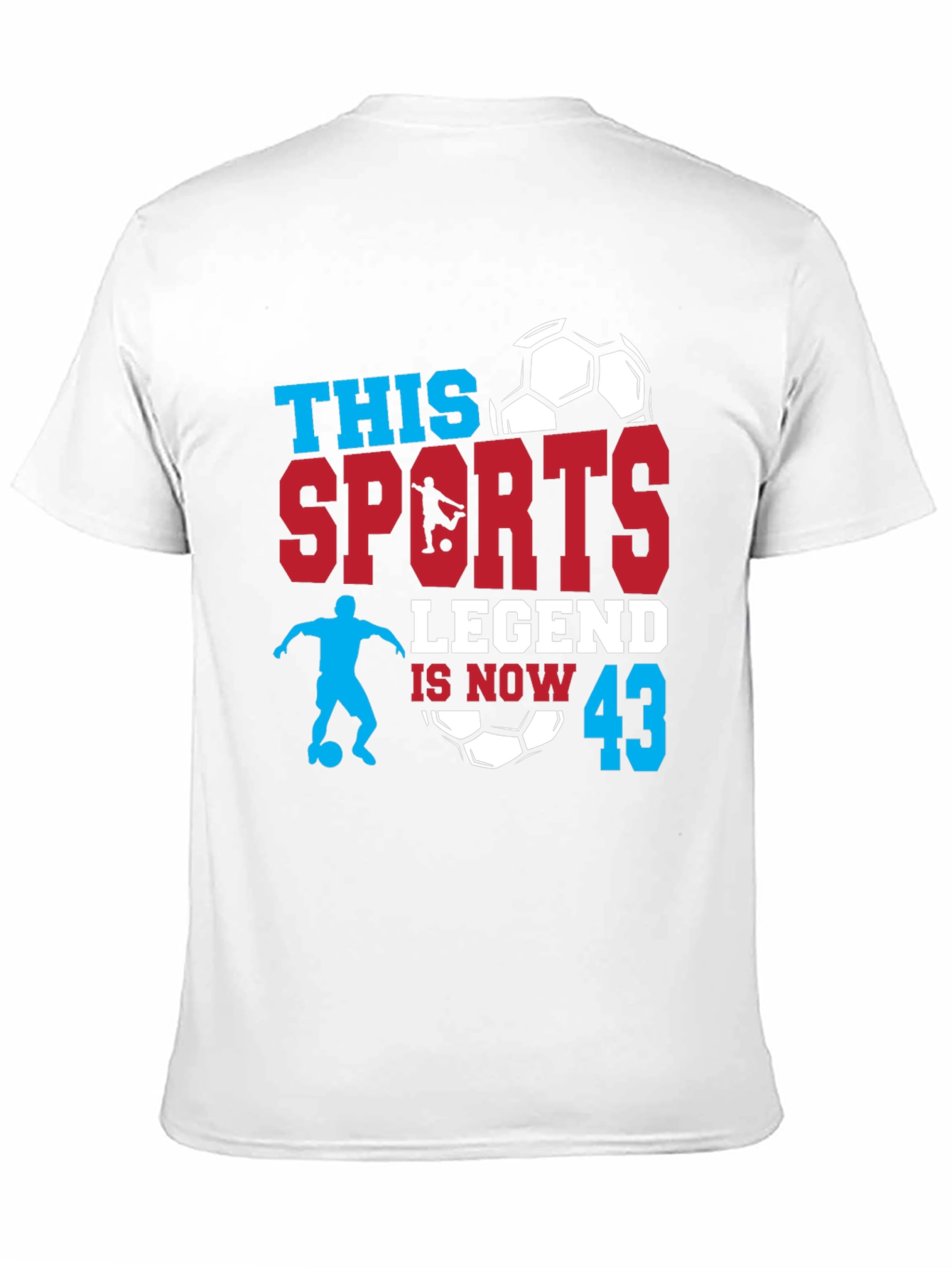 Sports Legend 43rd Birthday Soccer Graphic T-Shirt