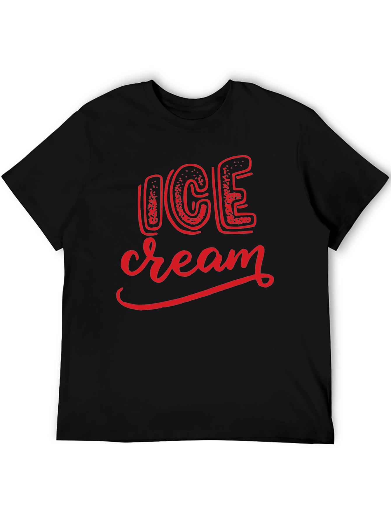 Ice Cream Graphic Tee - Black Casual Shirt