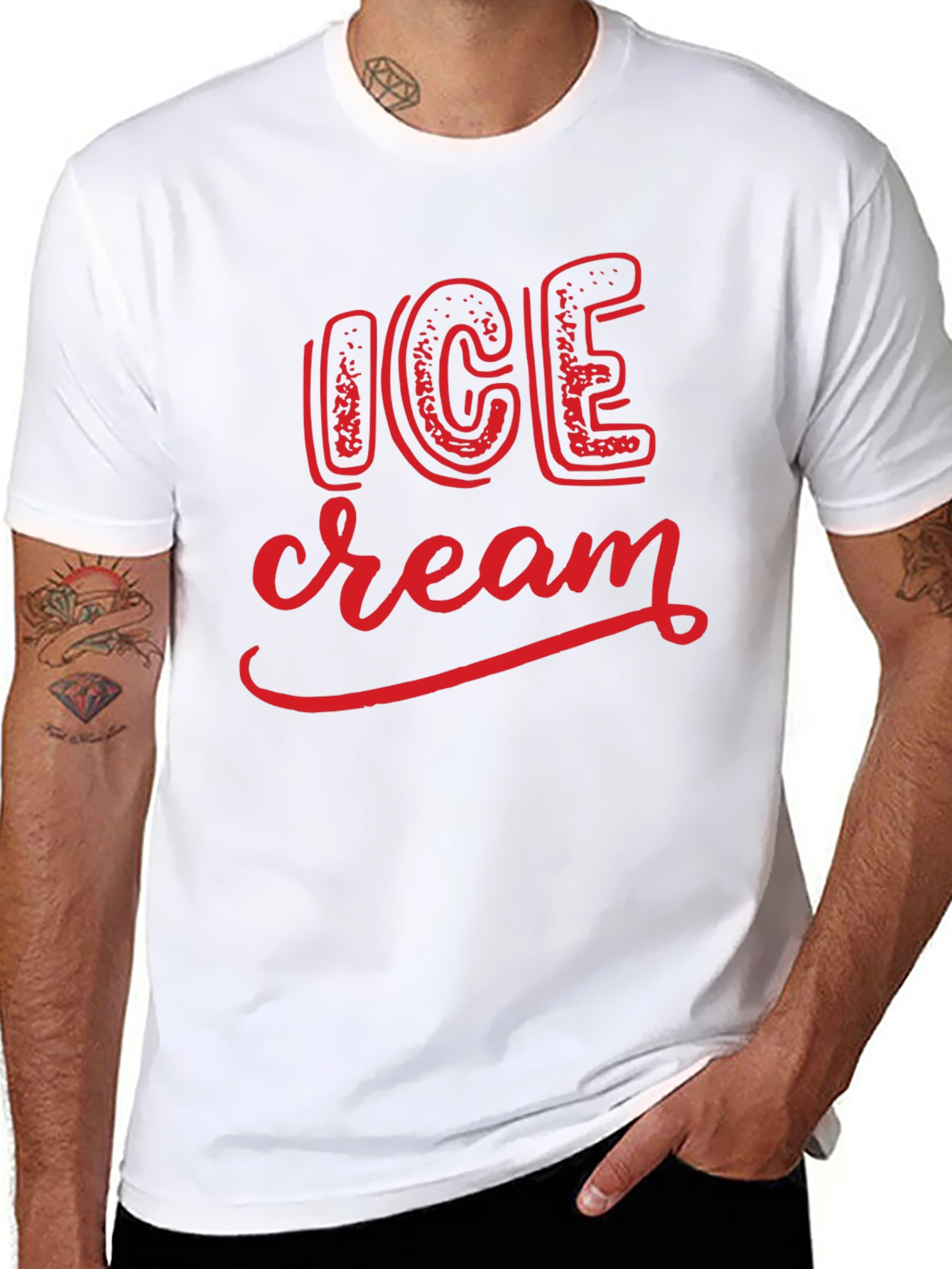 Ice Cream Graphic Tee - Black Casual Shirt