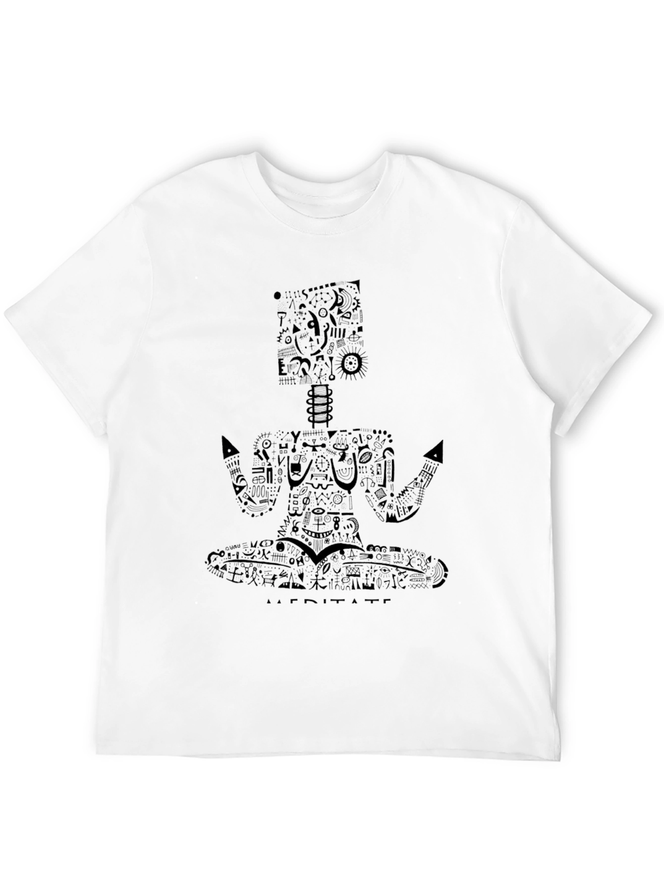 Meditative Black Graphic Tee