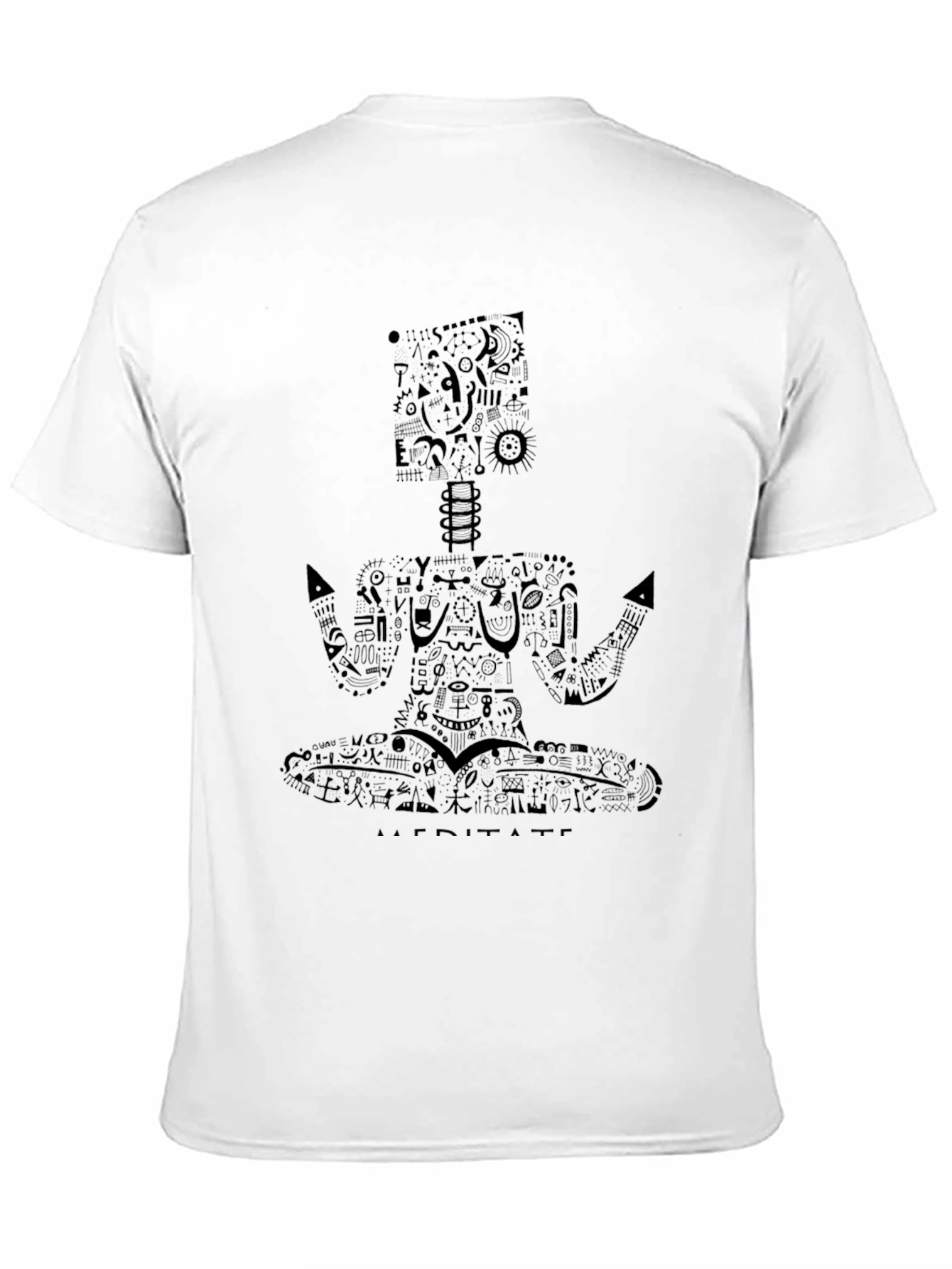 Meditative Black Graphic Tee