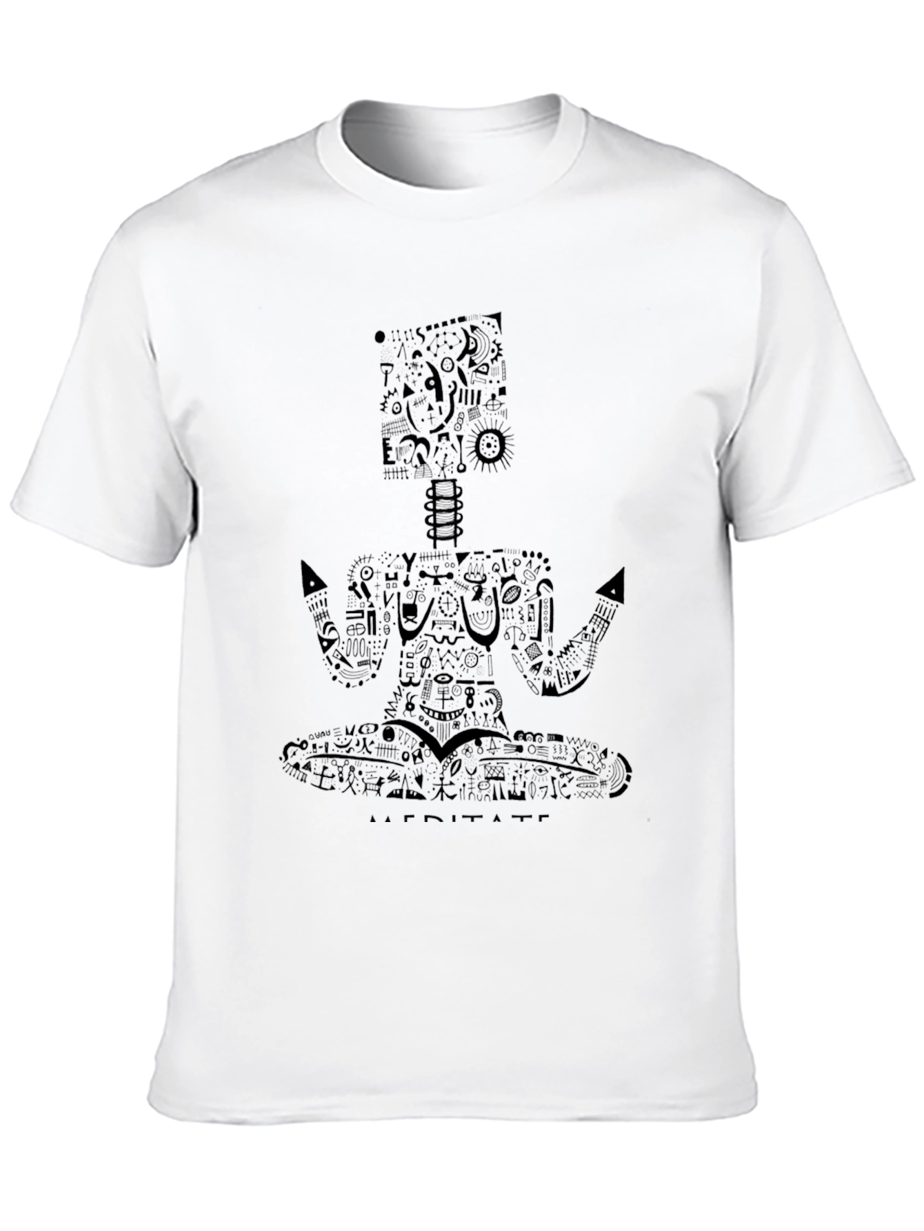 Meditative Black Graphic Tee