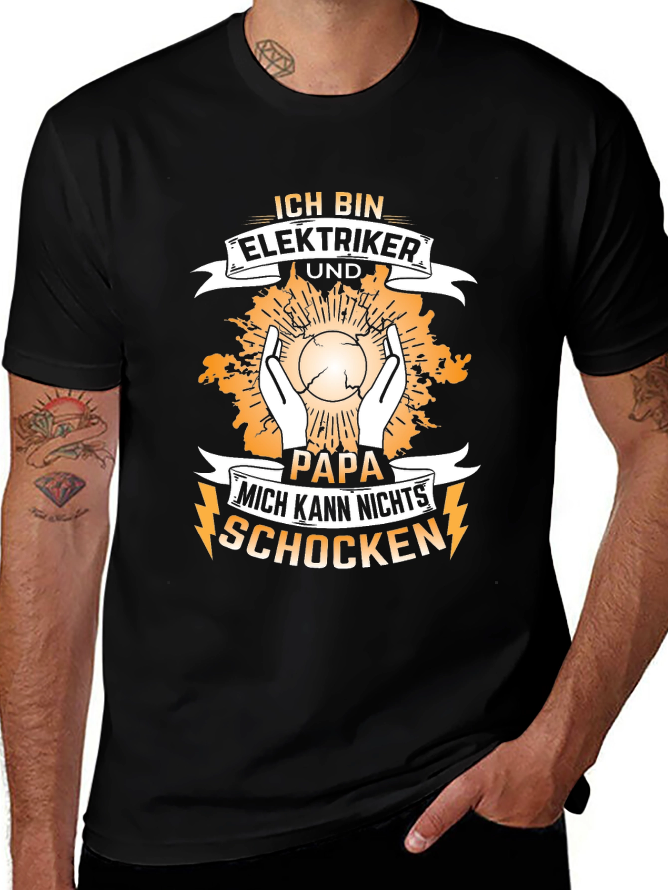 Electrician Papa T-Shirt - Cant Shock Me