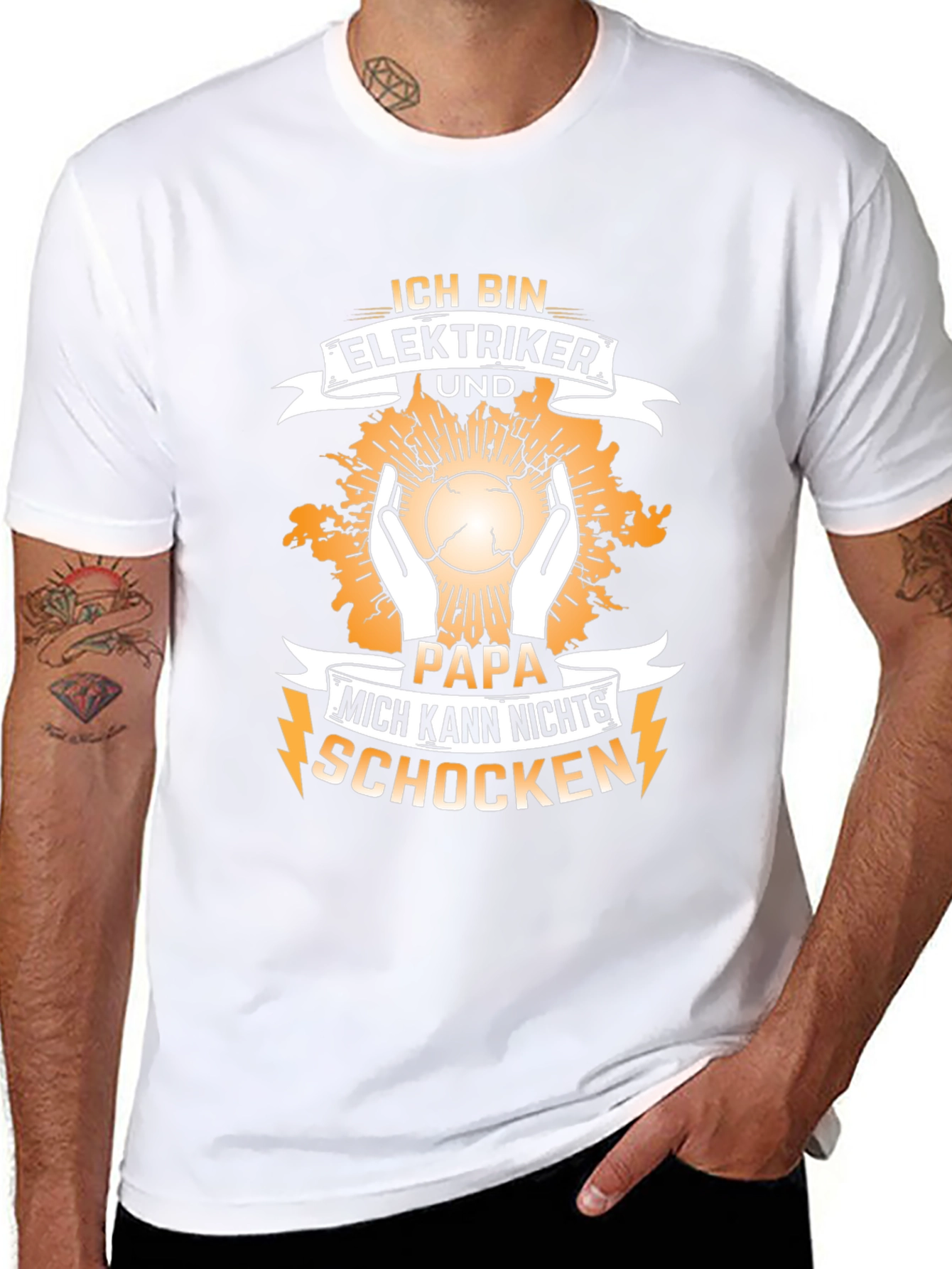 Electrician Papa T-Shirt - Cant Shock Me
