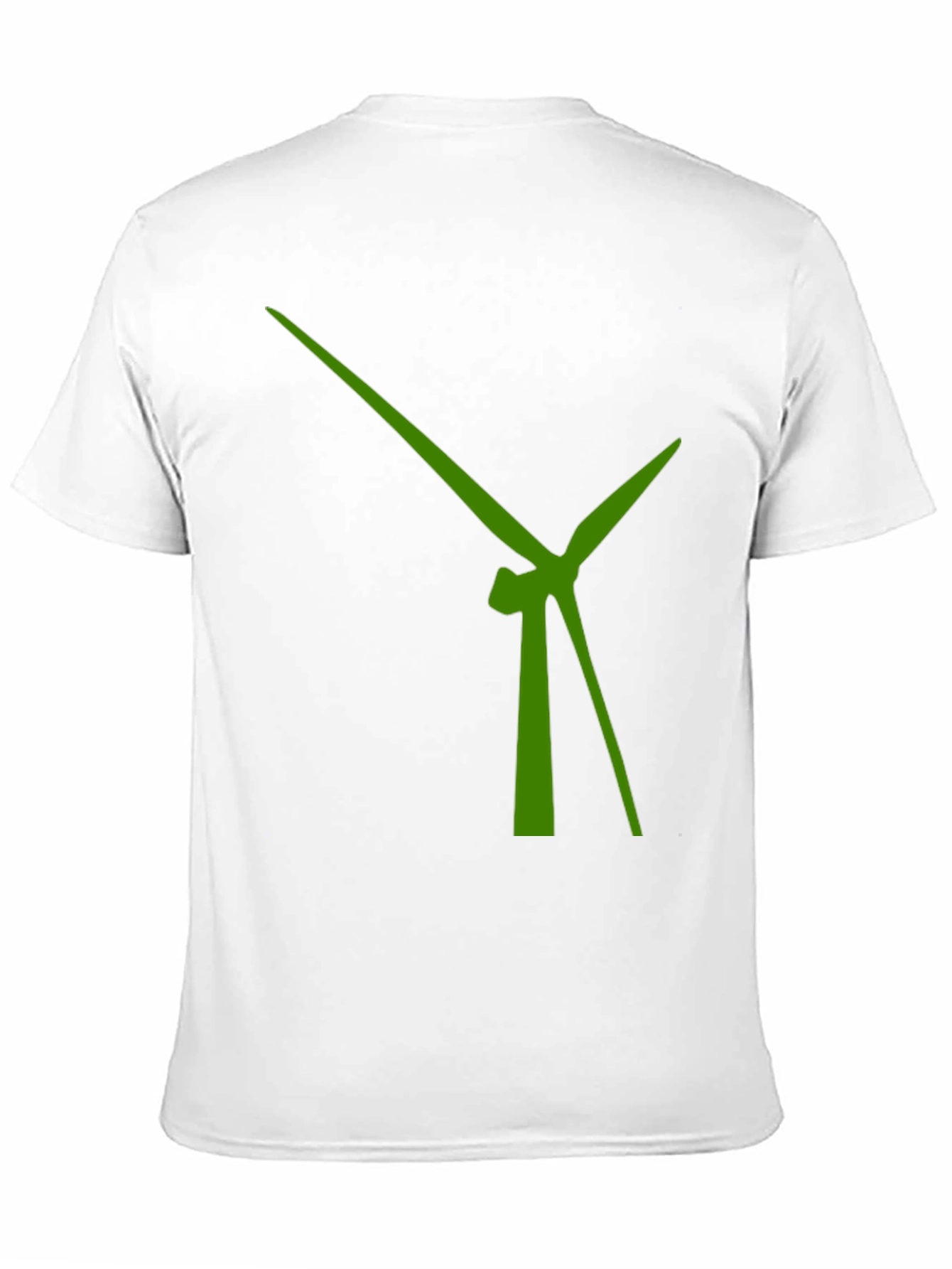 Modern Green Windmill Design Black T-Shirt
