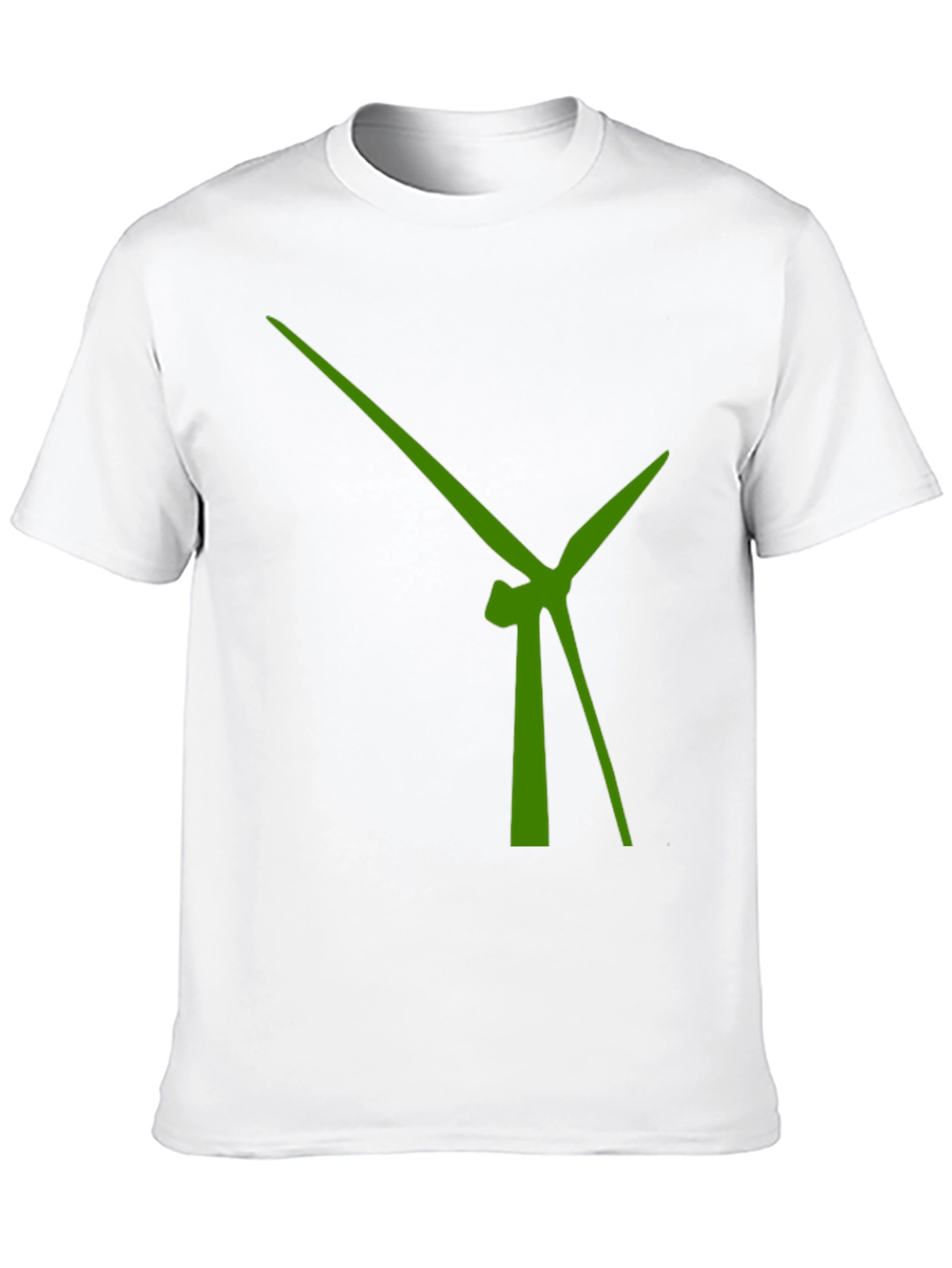 Modern Green Windmill Design Black T-Shirt