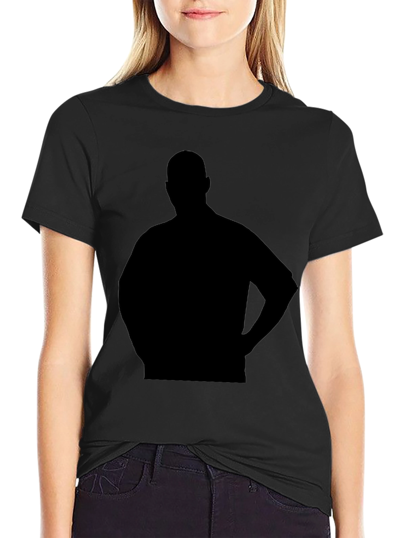 Mens Black Silhouette Graphic T-Shirt