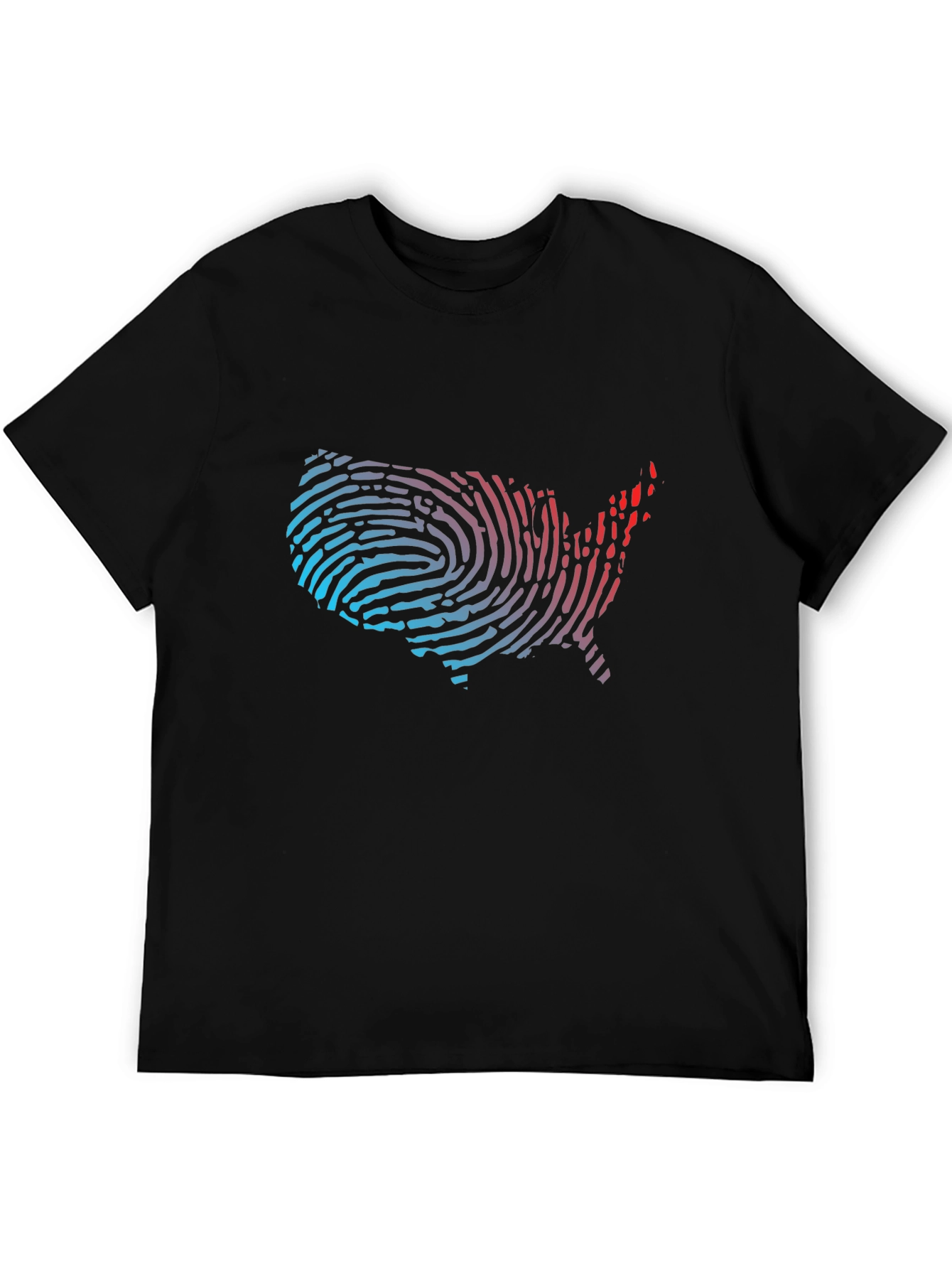 USA Fingerprint Map Graphic Tee