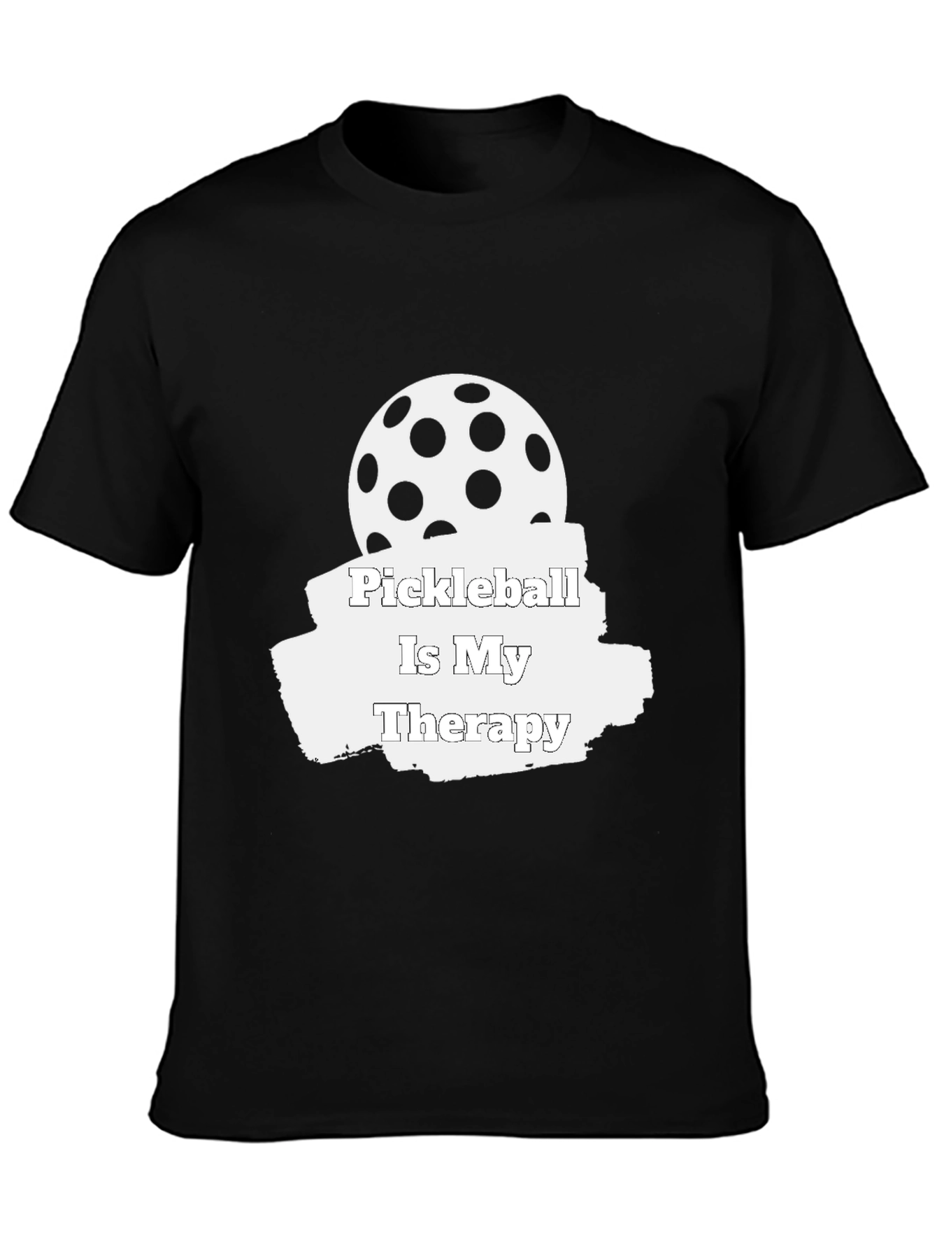 Pickleball is My Therapy Black T-Shirt