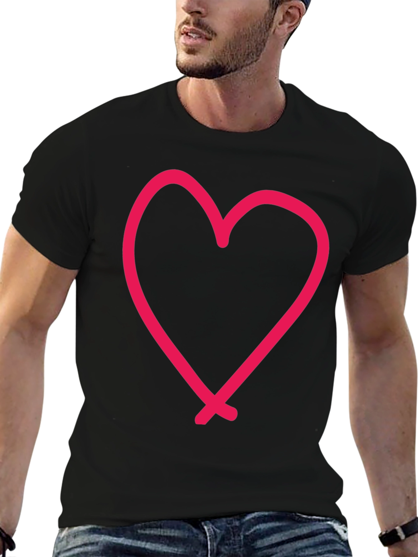 Heart Graphic Black T-Shirt