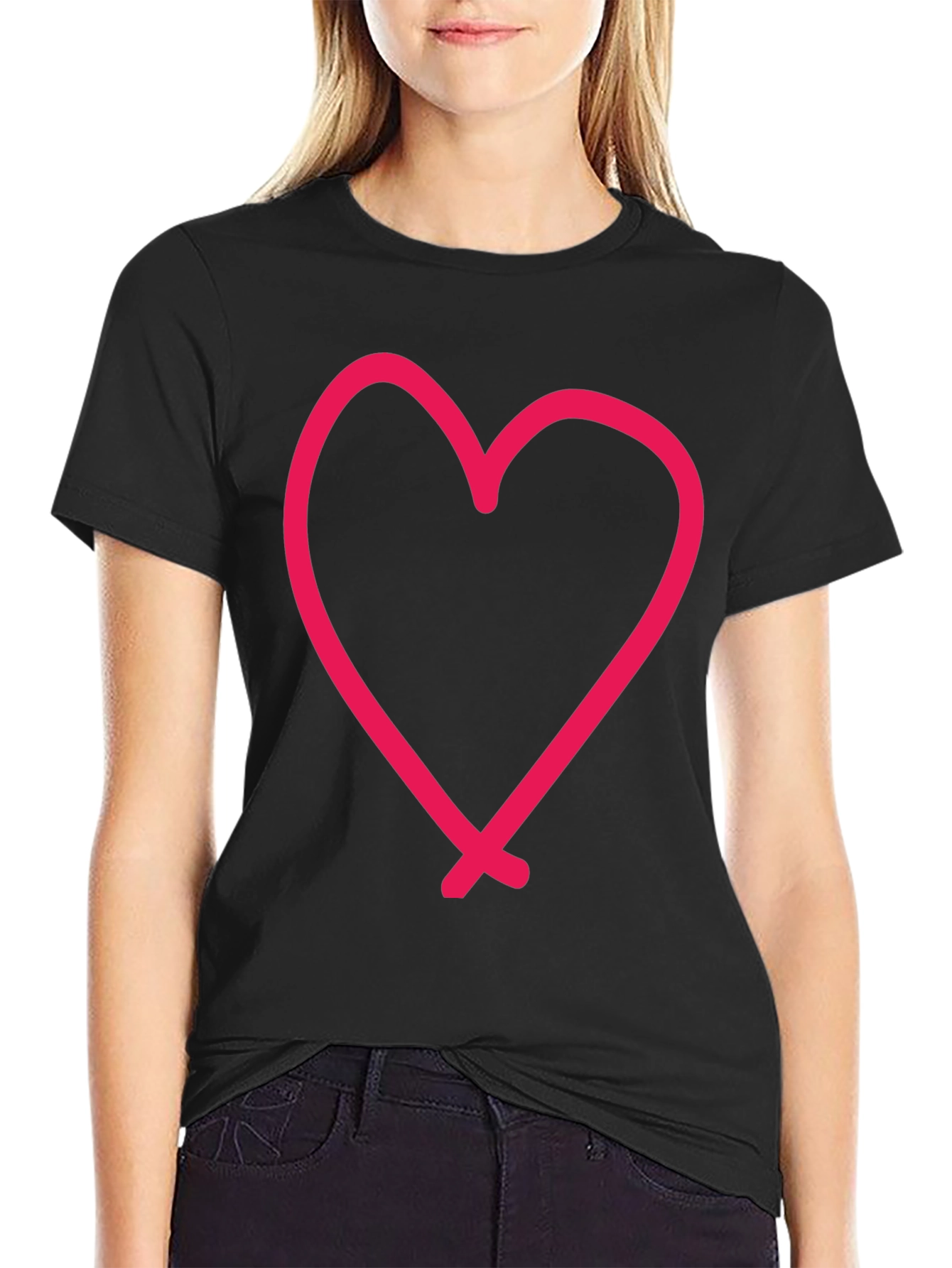 Heart Graphic Black T-Shirt