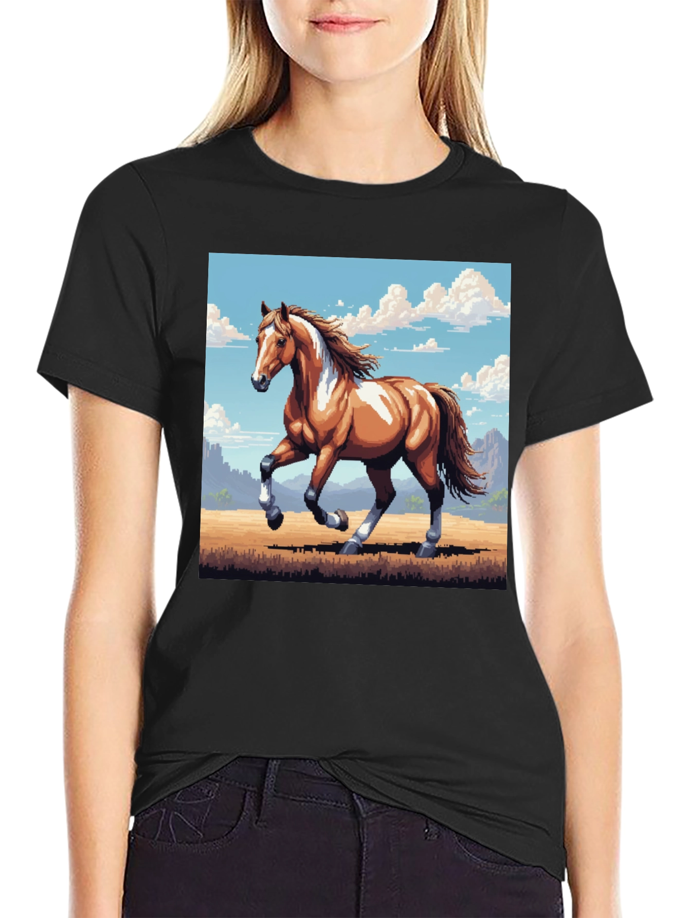 Horse T-Shirt - Pixel Art Style