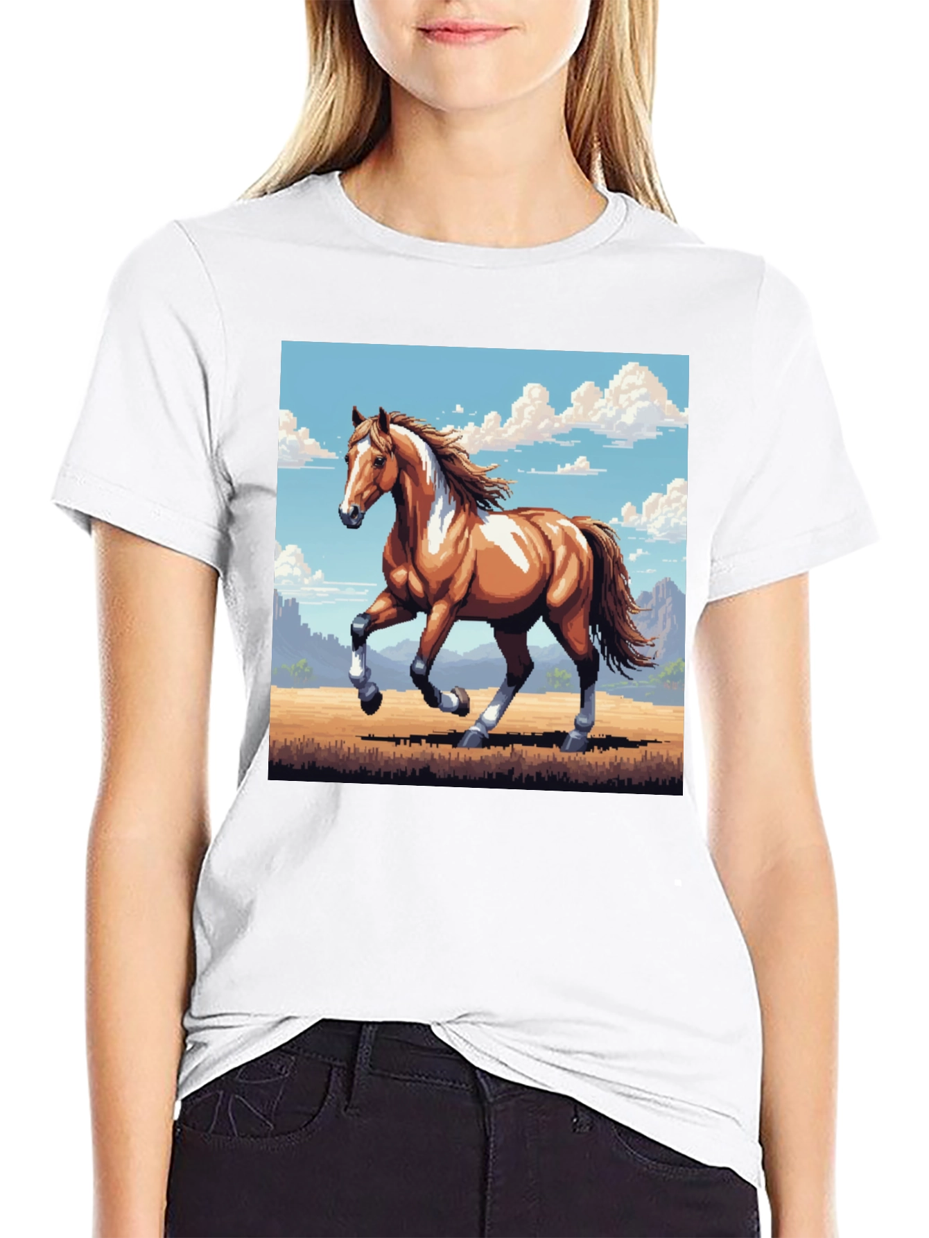 Horse T-Shirt - Pixel Art Style