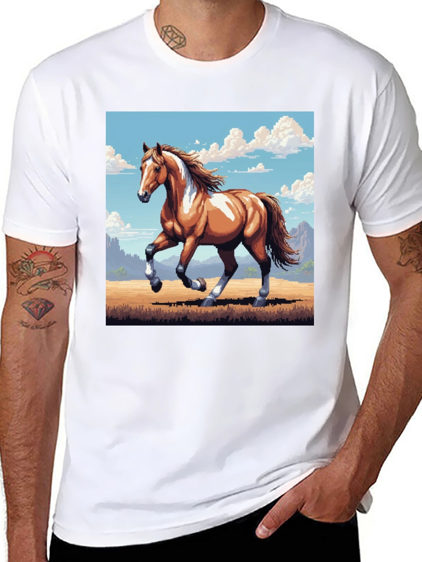Horse T-Shirt - Pixel Art Style