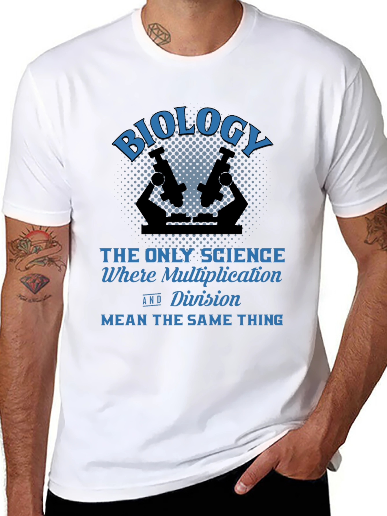 Biology Multiplication Division Mens Black T-Shirt