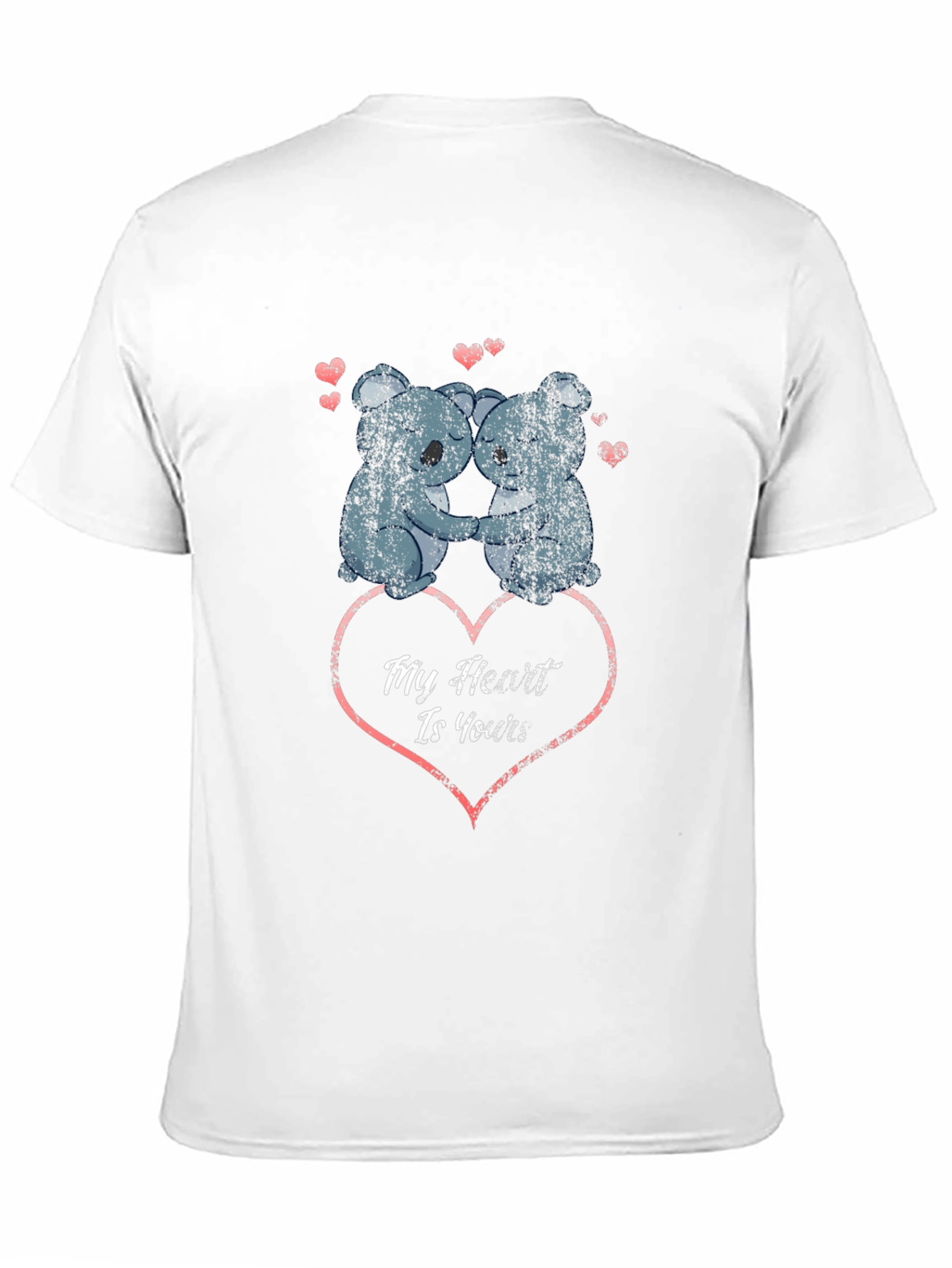 Koala Bear Heart Graphic Black T-Shirt