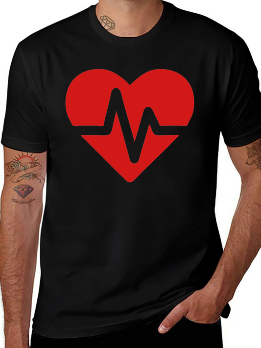Heartbeat Heart Graphic Tee - Soft Cotton Blend