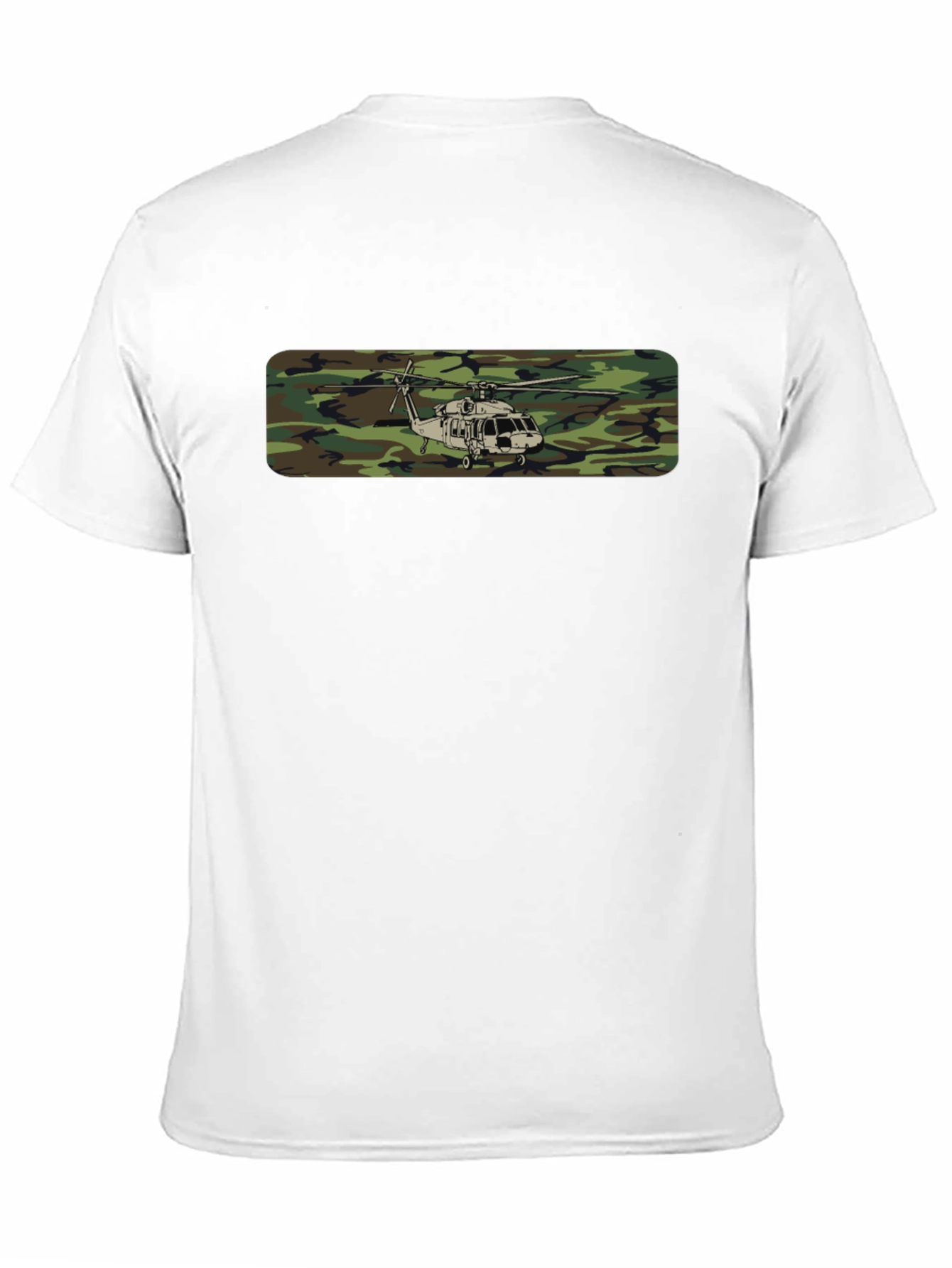 Camouflage Helicopter Graphic Tee - Military Style Shirt
