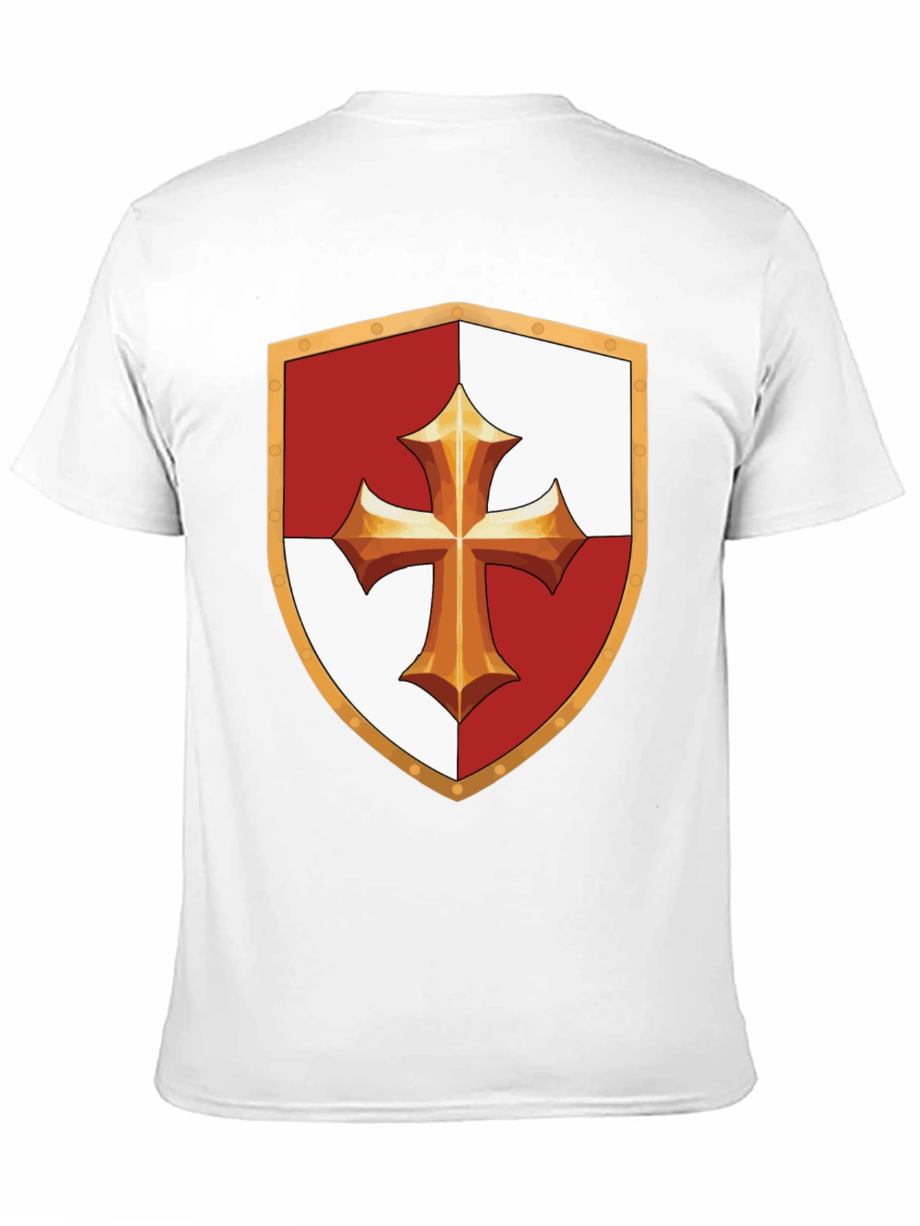 Medieval Knight Templar Shield Black T-Shirt
