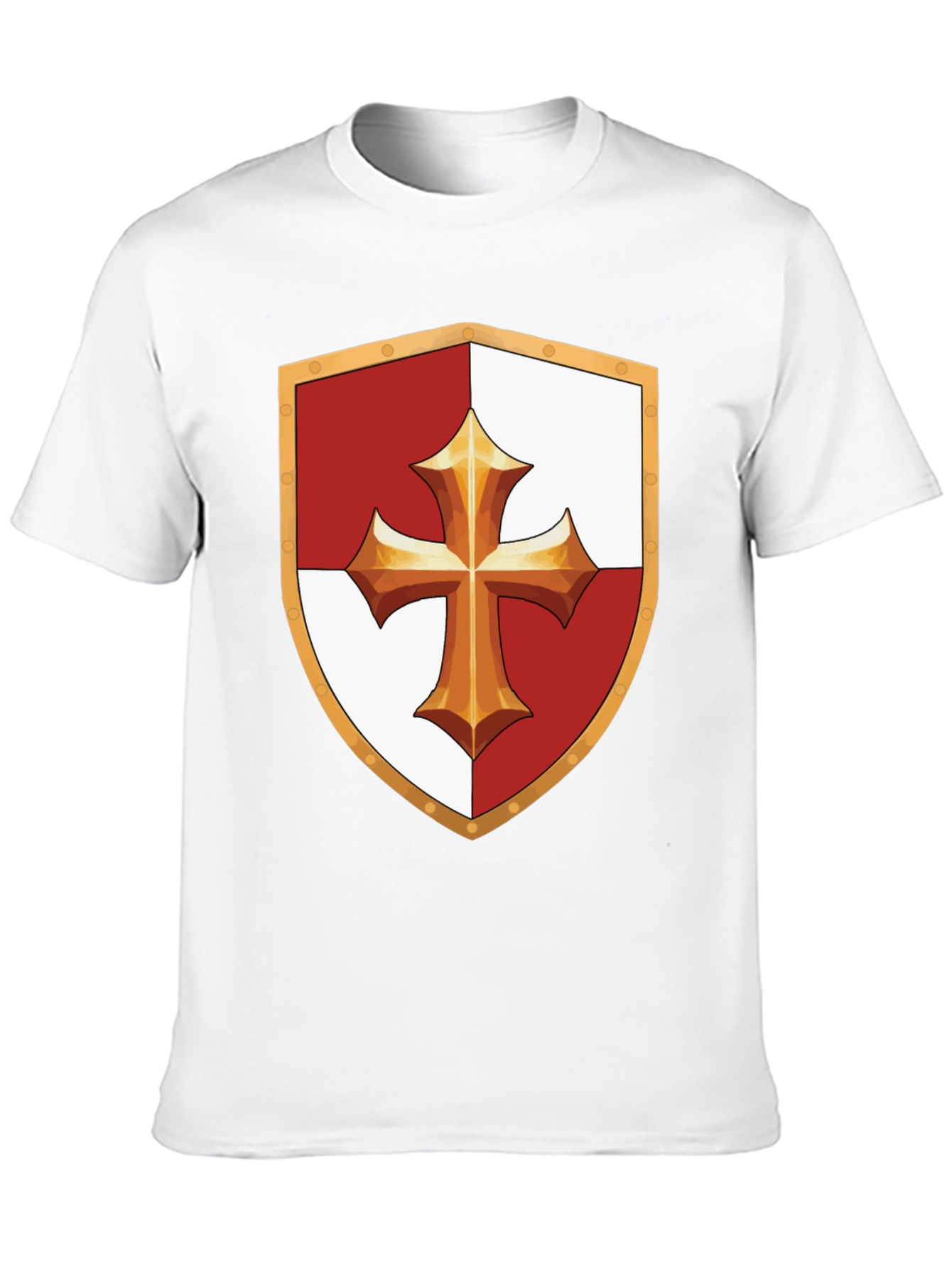 Medieval Knight Templar Shield Black T-Shirt