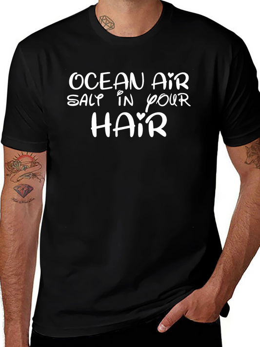 Ocean Air Salty Hair Graphic Tee - Black Unisex T-Shirt
