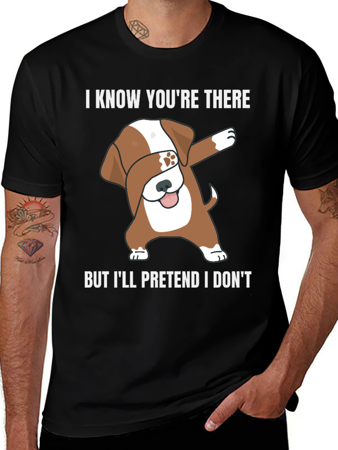 Dog Dab Funny T-Shirt I Know Youre There Tee