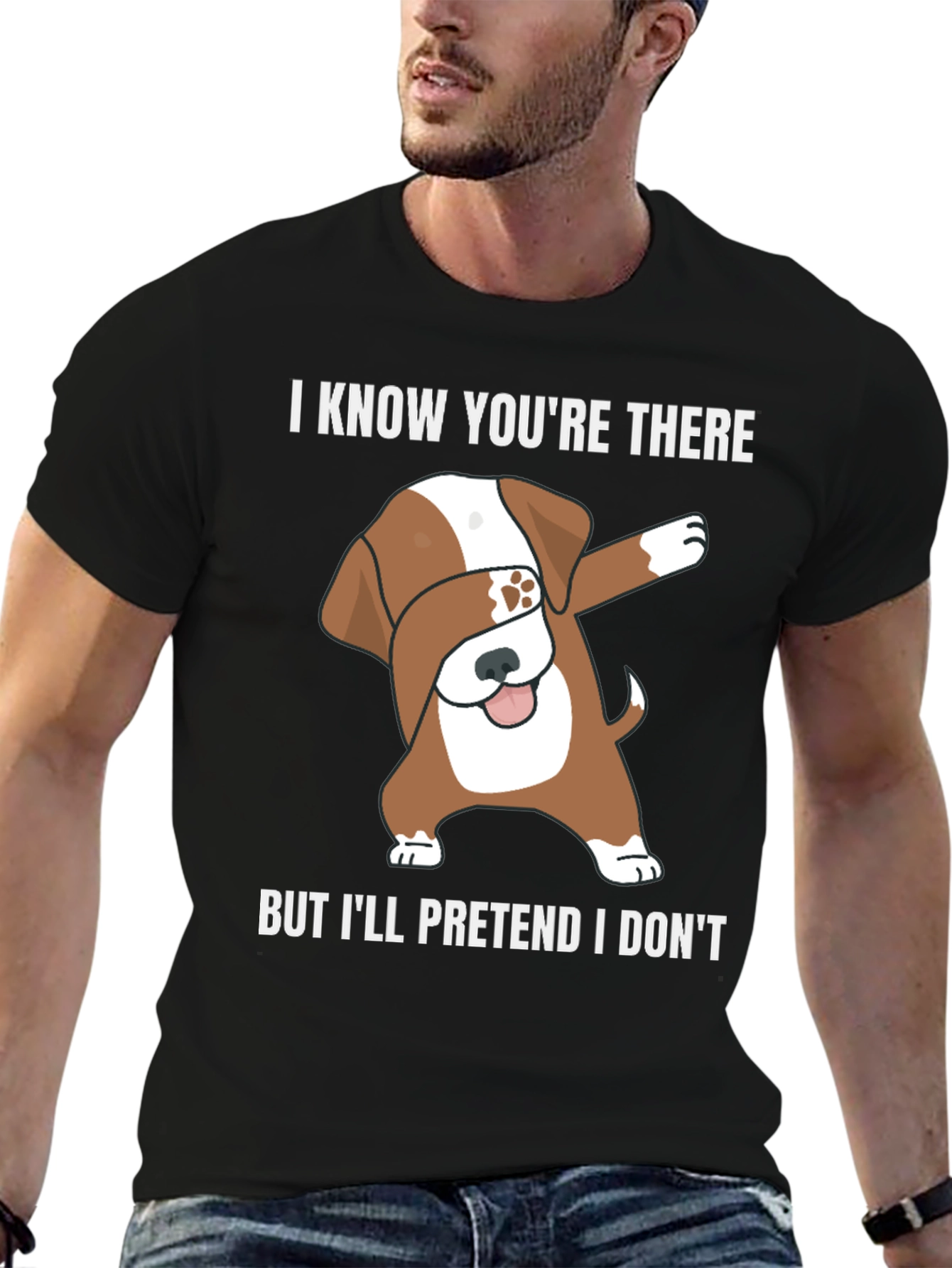 Dog Dab Funny T-Shirt I Know Youre There Tee