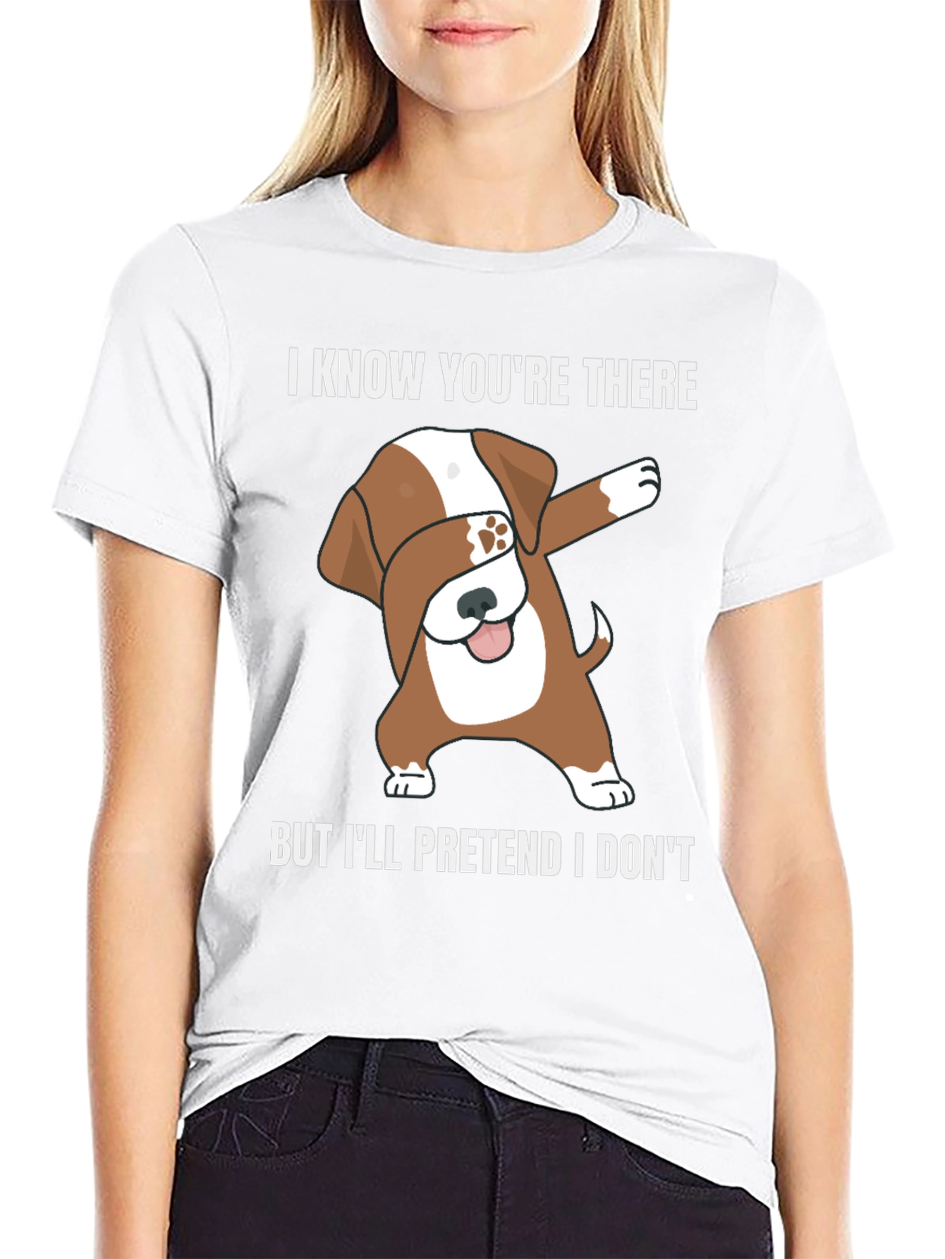 Dog Dab Funny T-Shirt I Know Youre There Tee