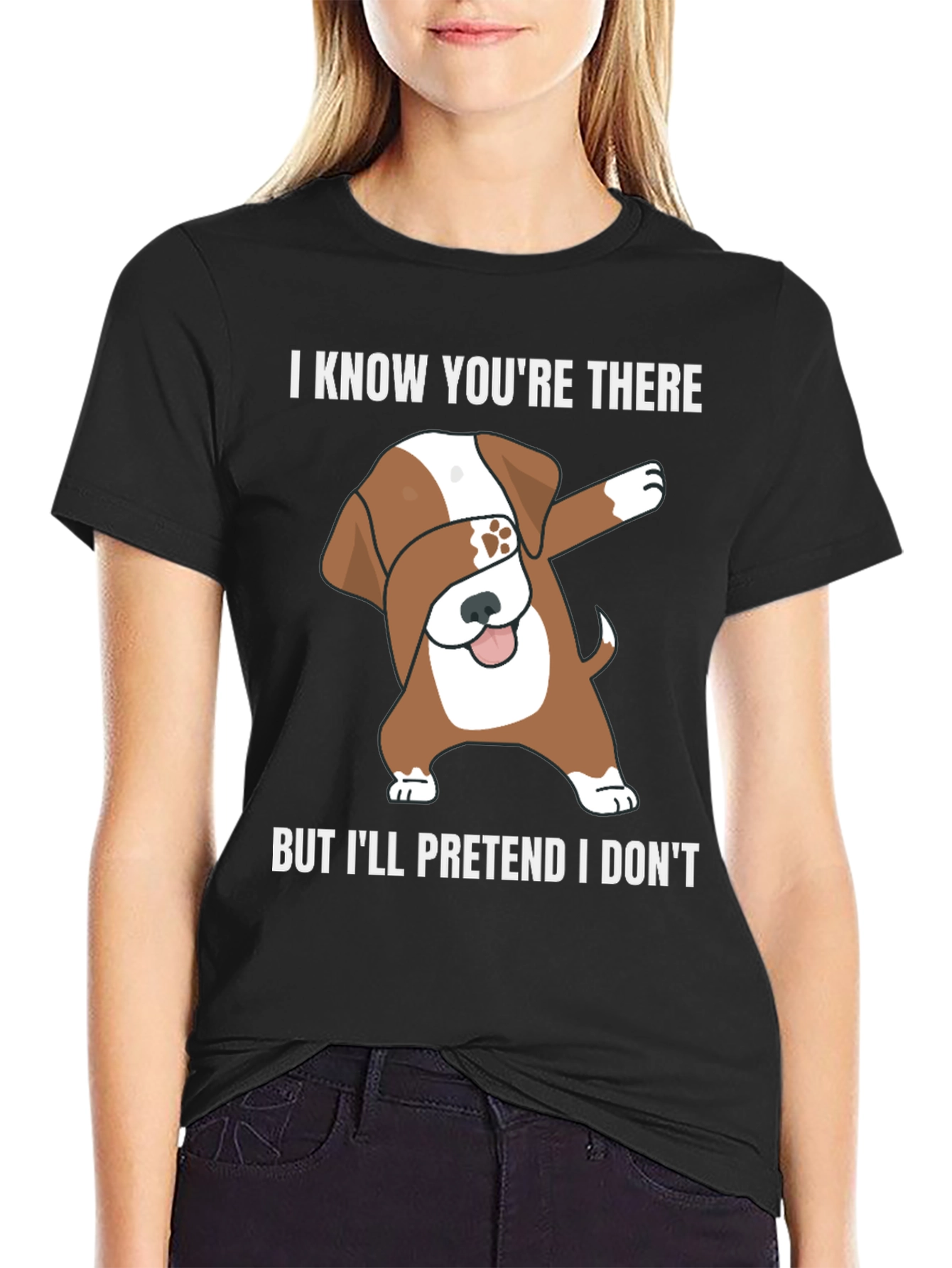 Dog Dab Funny T-Shirt I Know Youre There Tee