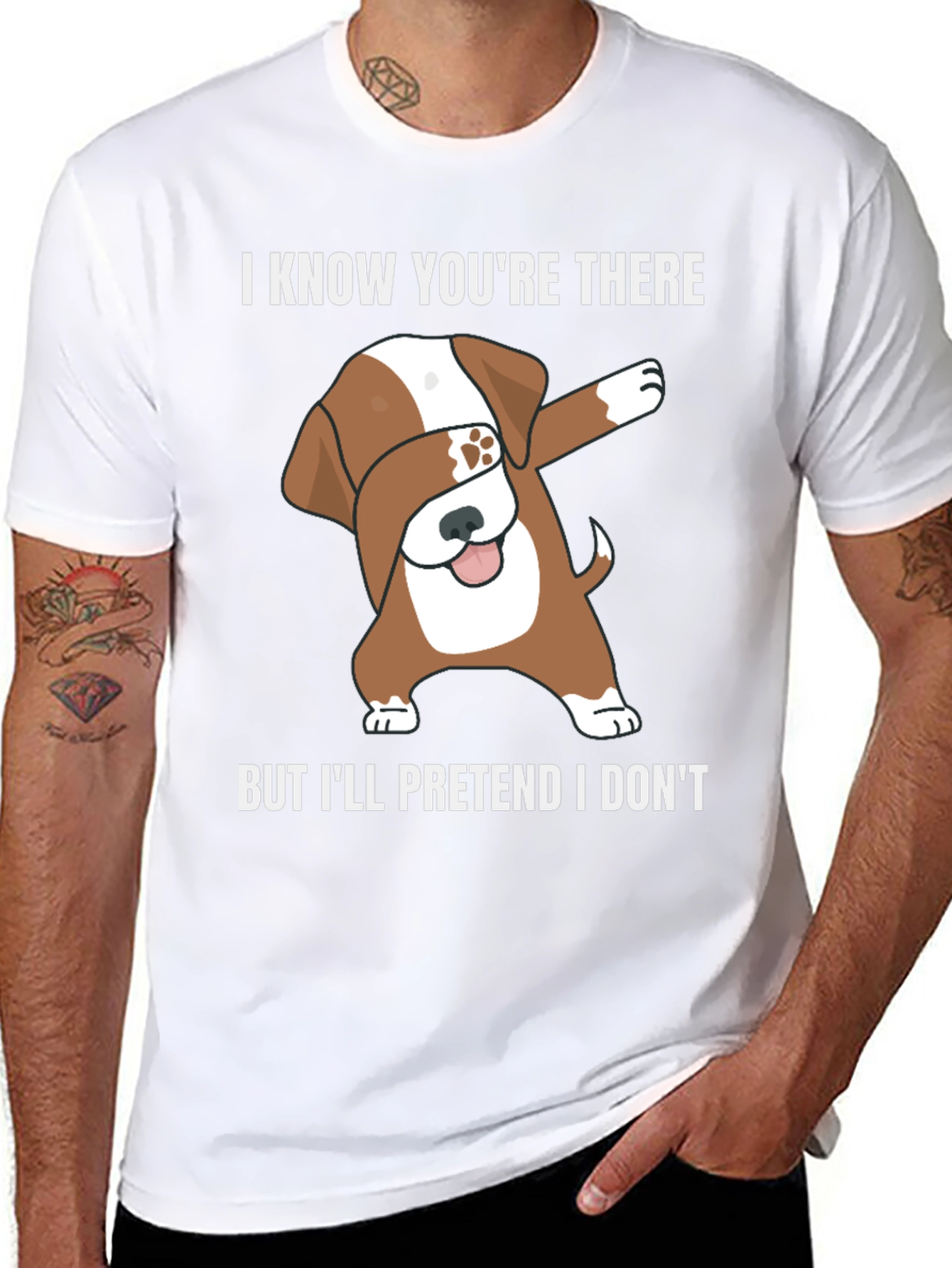 Dog Dab Funny T-Shirt I Know Youre There Tee