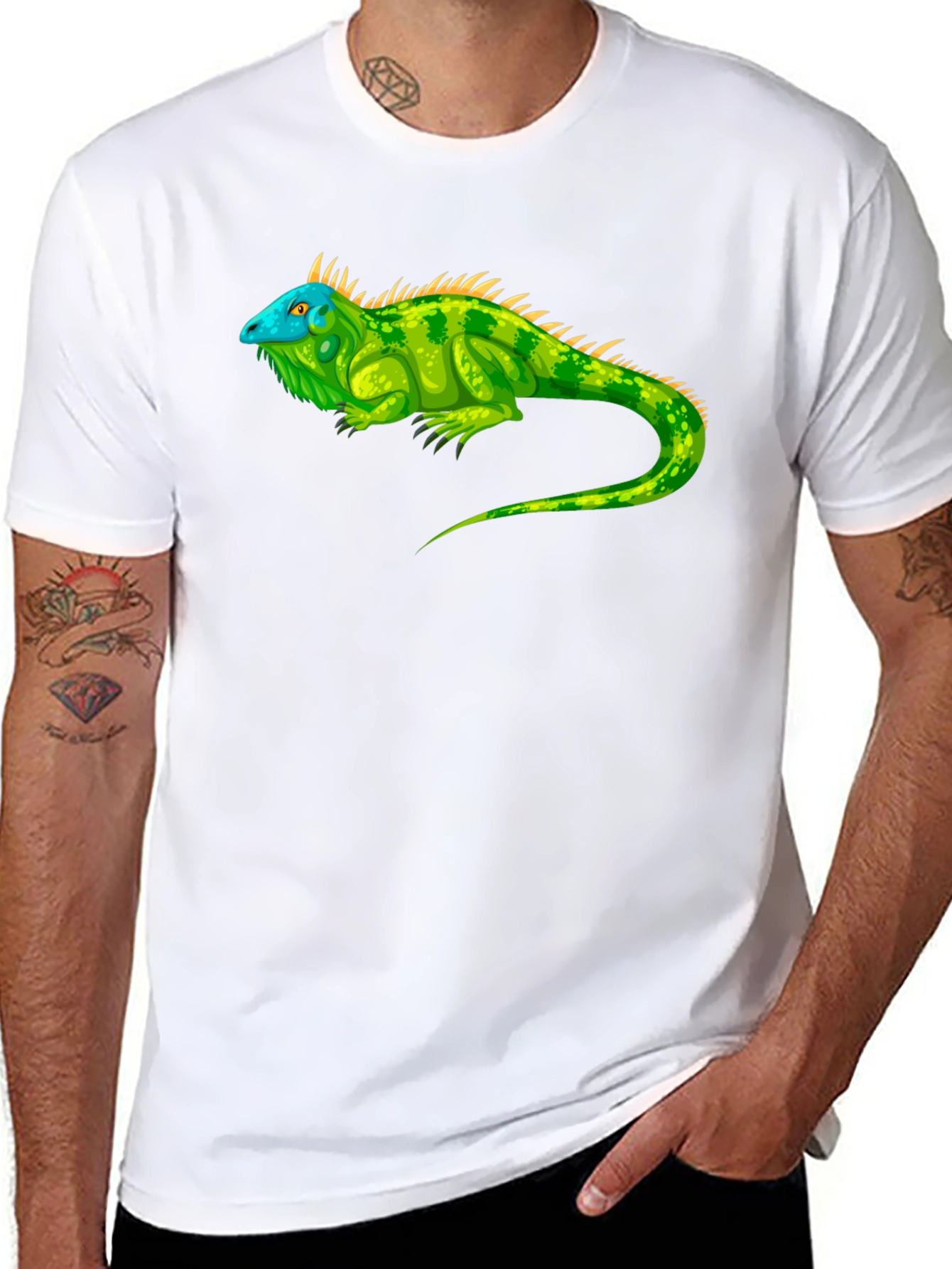 Iguana Graphic Tee - Reptile Lovers Black T-Shirt