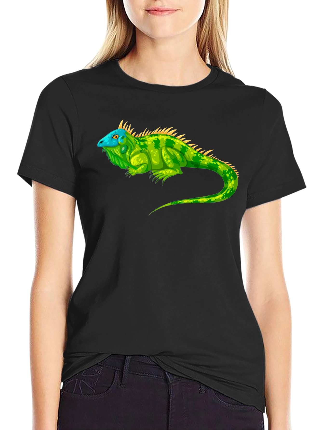 Iguana Graphic Tee - Reptile Lovers Black T-Shirt
