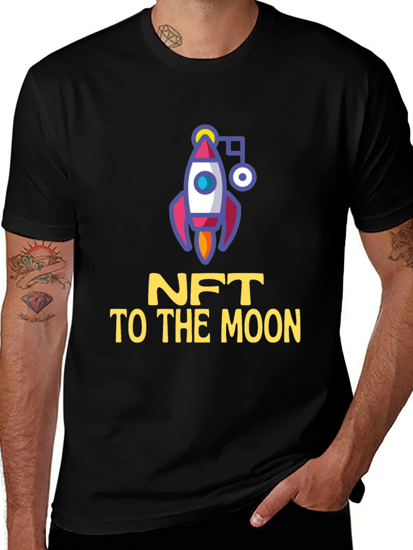 NFT To The Moon Black T-Shirt