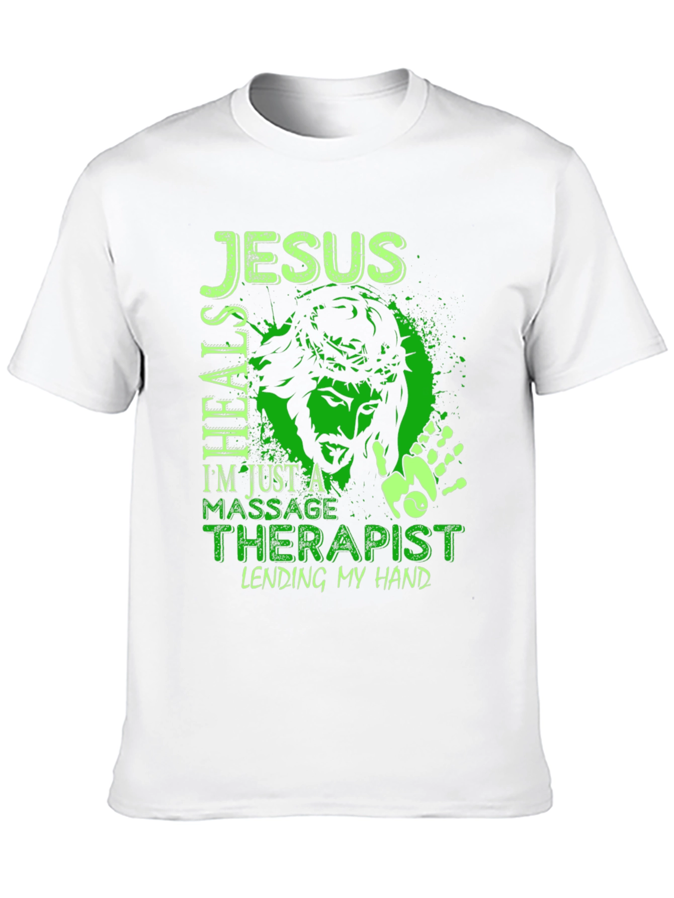 Jesus Heals Massage Therapist Black T-Shirt