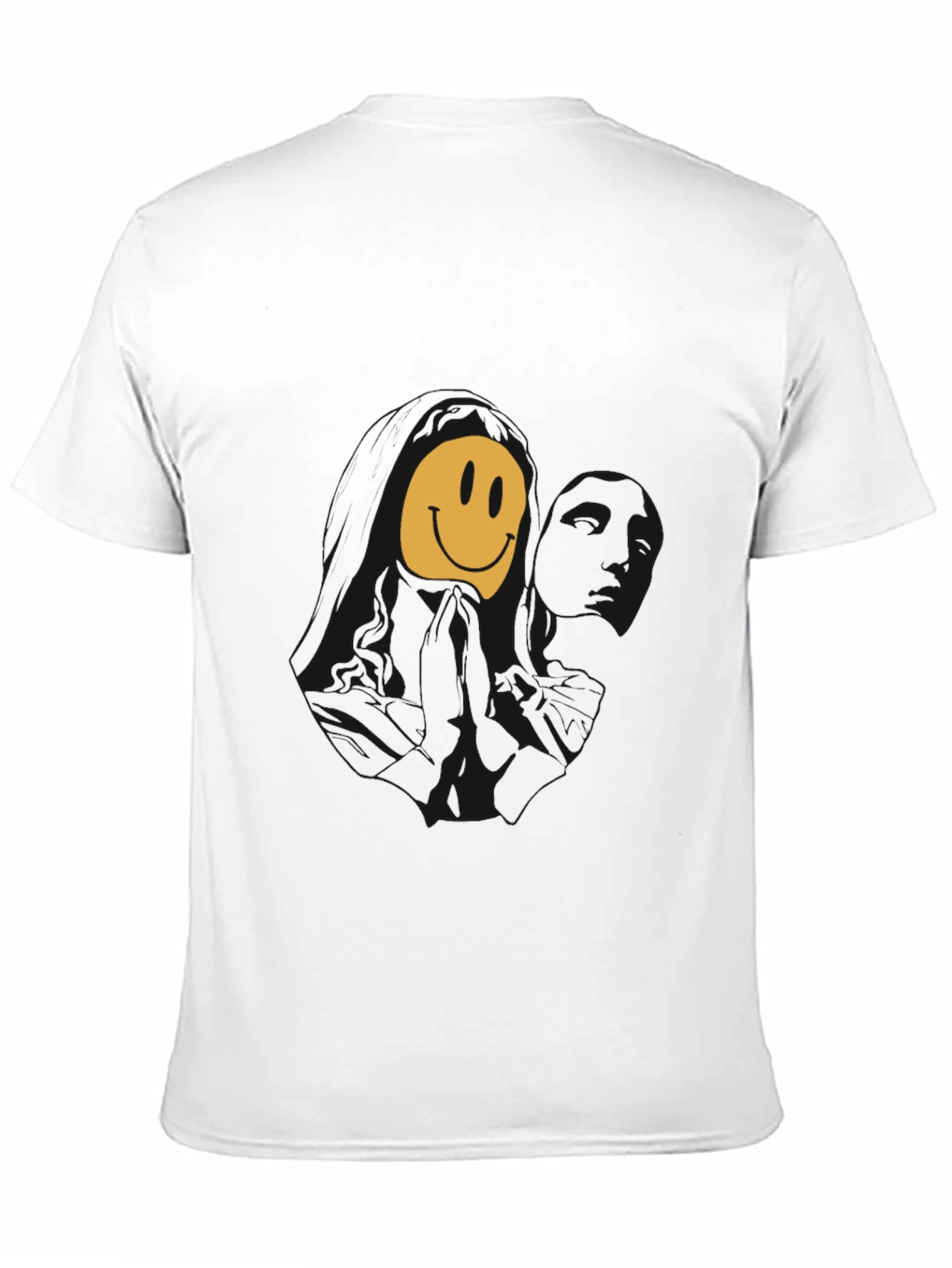 Melting Smiley Face Graphic Tee - Black