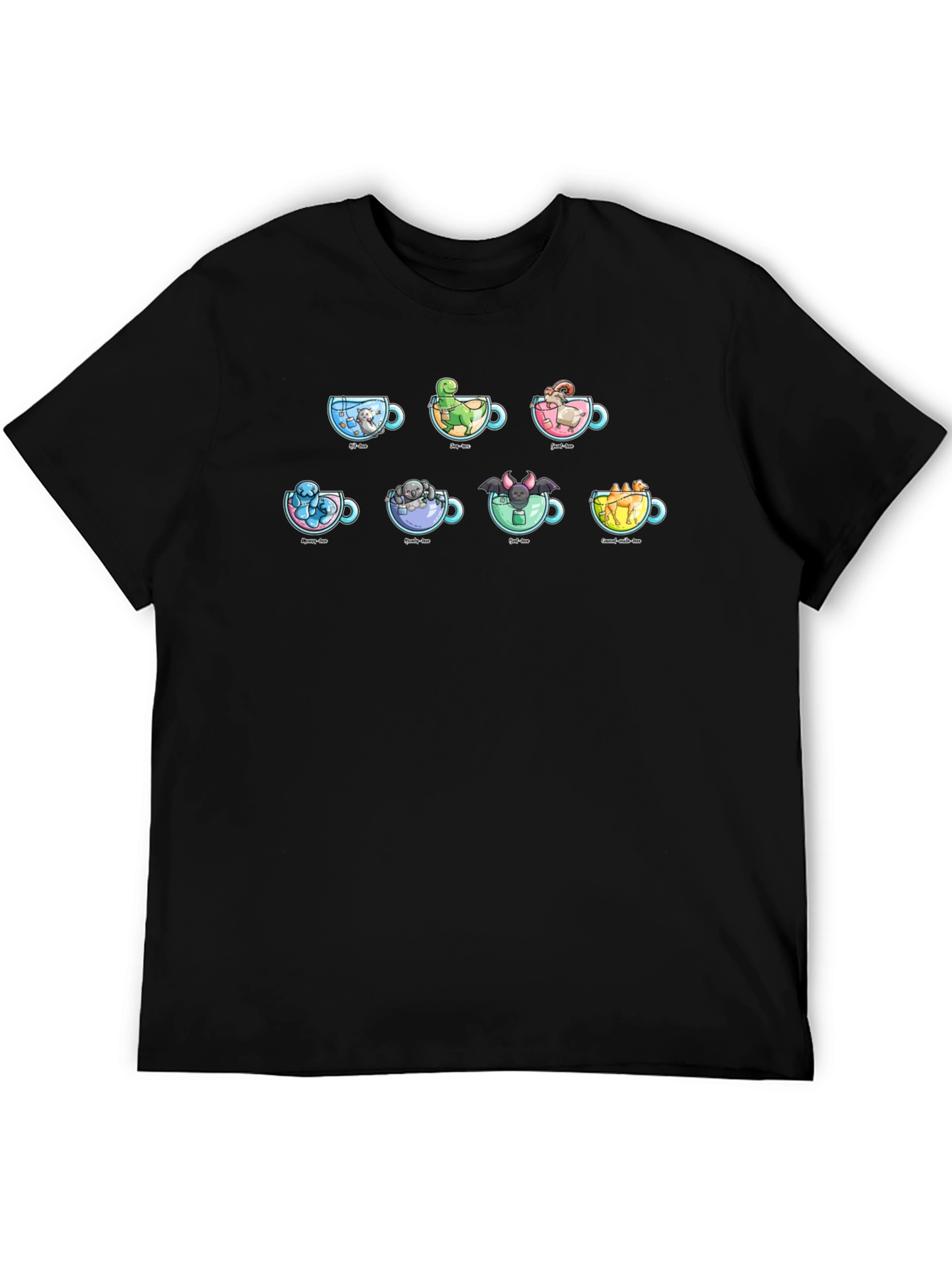 Cute Dinosaur Tea Cup Graphic T-Shirt