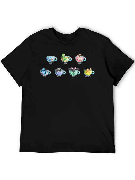 Cute Dinosaur Tea Cup Graphic T-Shirt