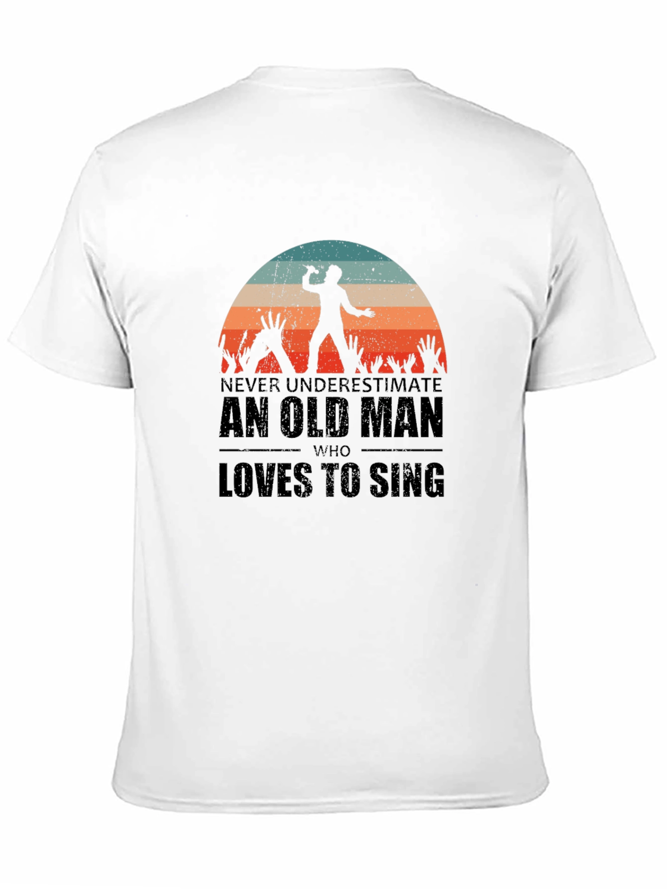 Old Man Who Loves to Sing Black T-Shirt