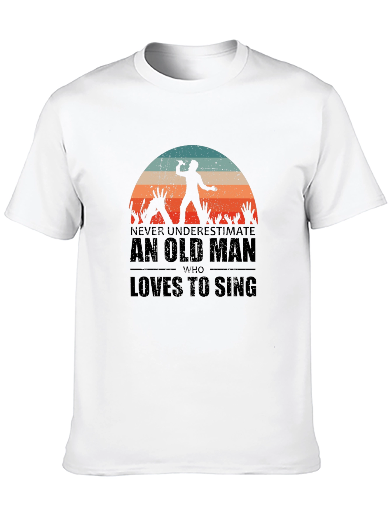Old Man Who Loves to Sing Black T-Shirt