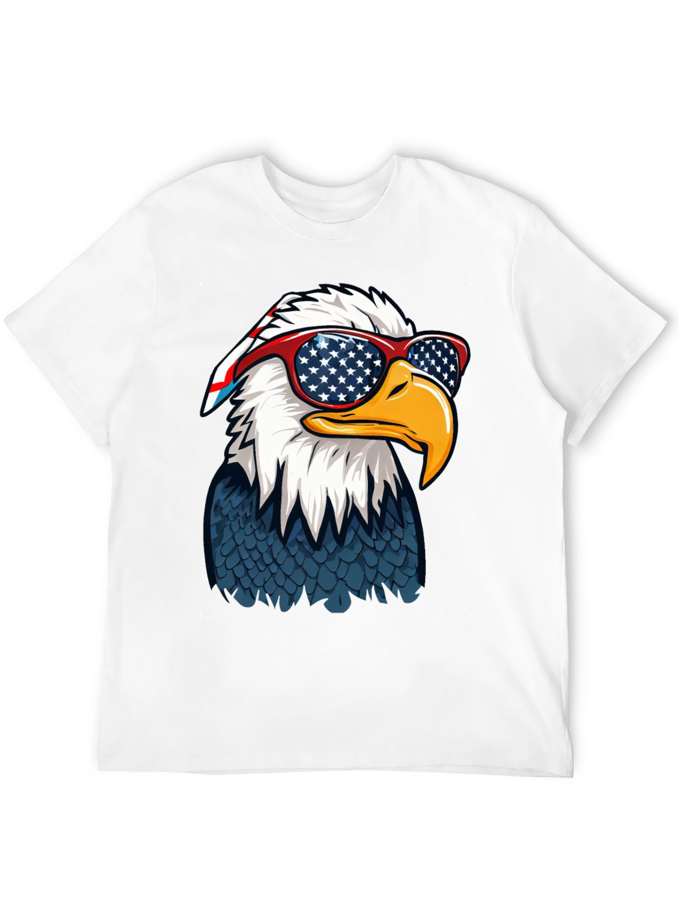 Patriotic Eagle T-Shirt with USA Flag Glasses