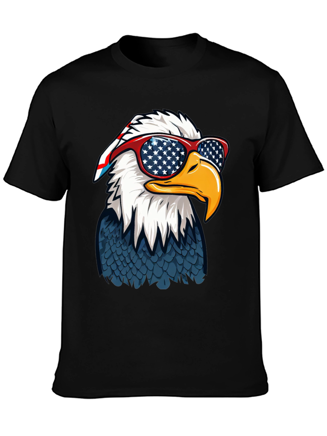 Patriotic Eagle T-Shirt with USA Flag Glasses